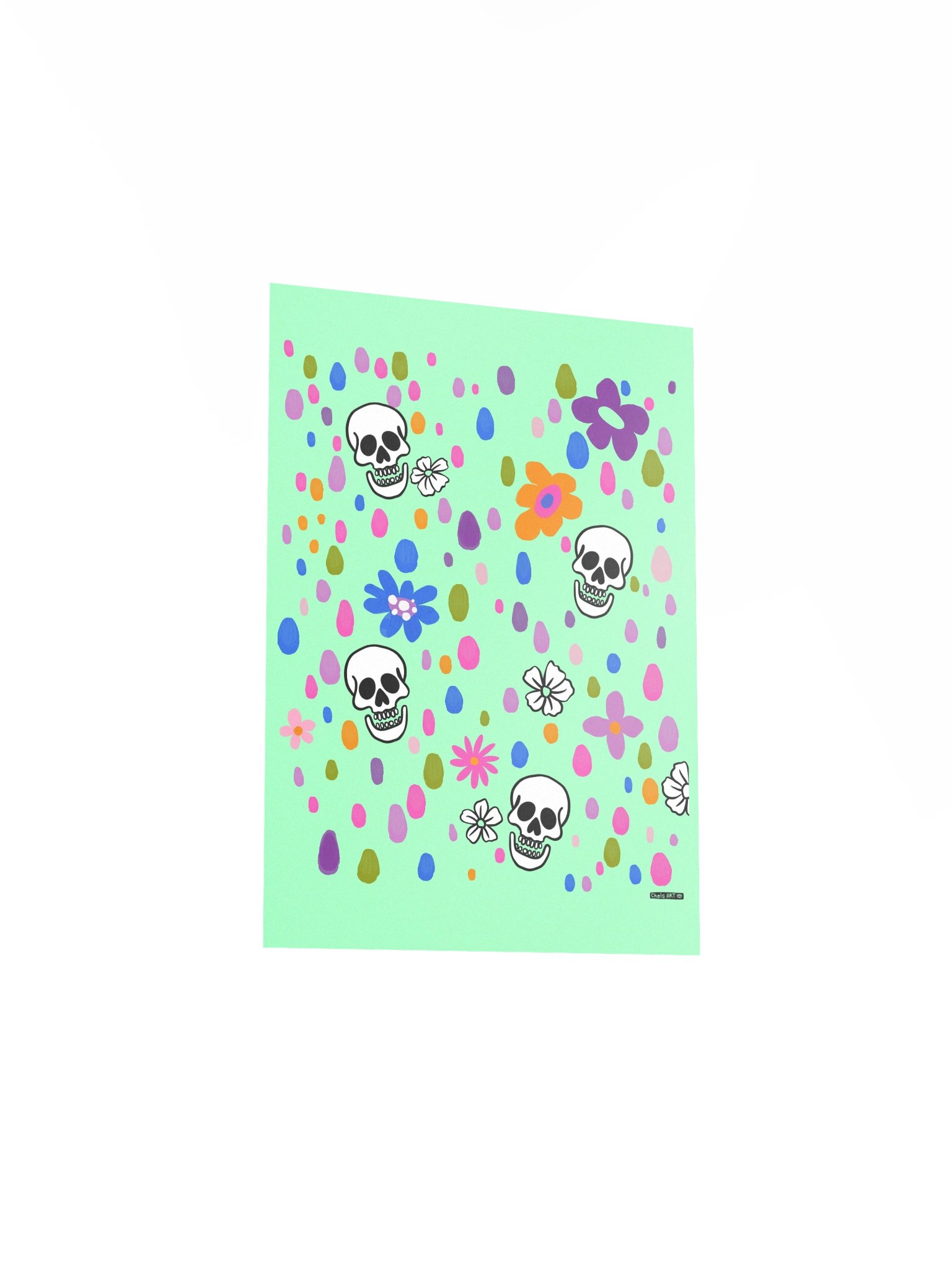 Skull Garden Print - Mint Green product image (10)