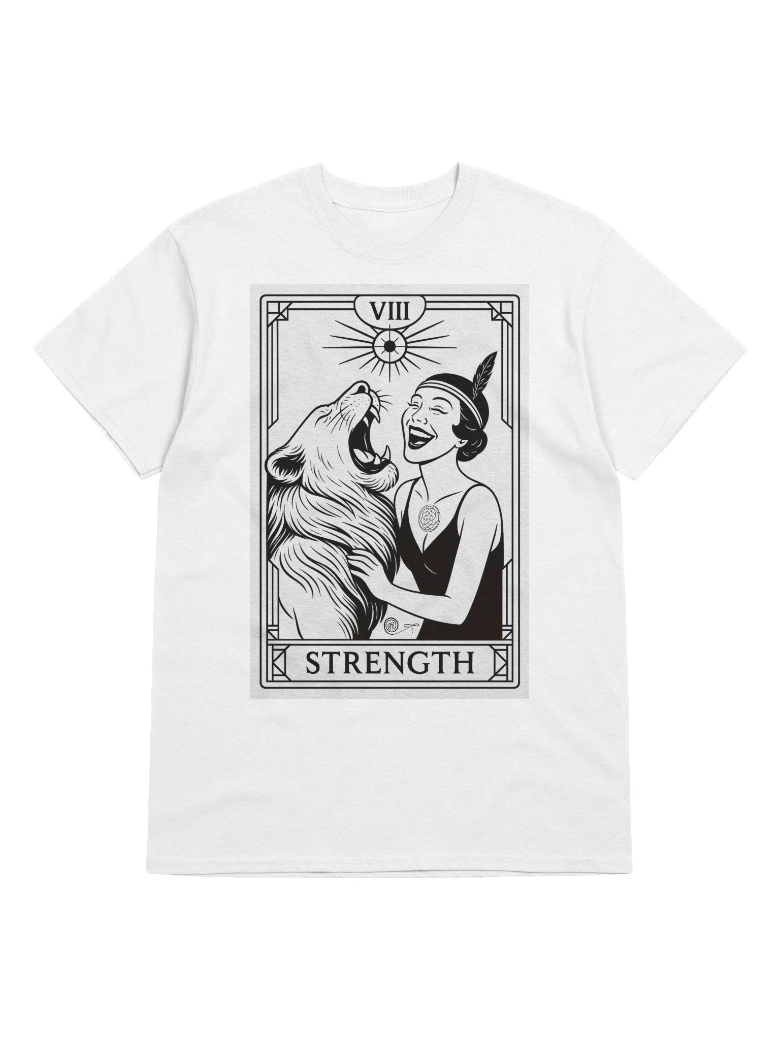 Strength Black & White Tarot Card Tee product image (1)