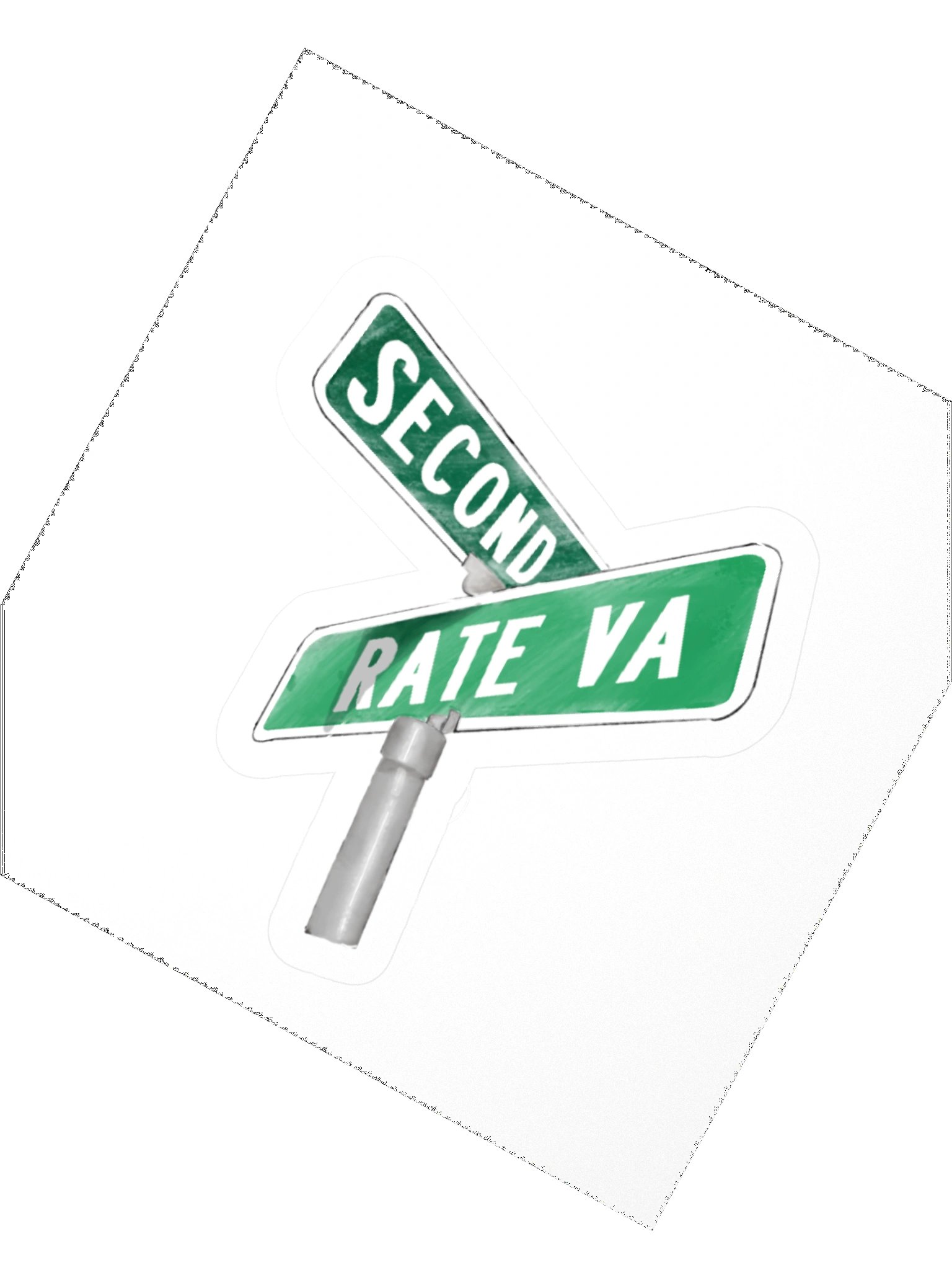 Second Rate VA Street Sign Kiss Cut Stickers product image (6)
