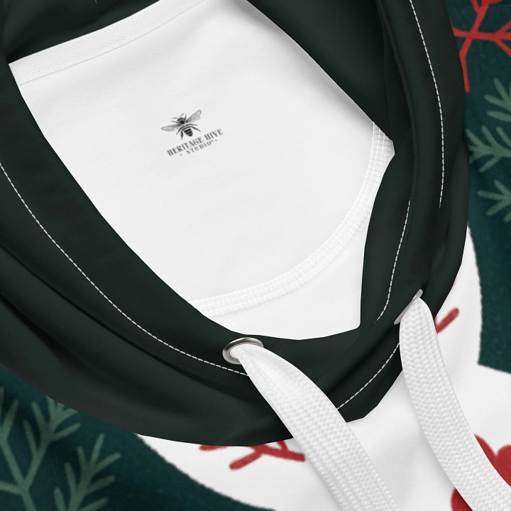 Festive Folk Art Hoodie – Holly & Pine Edition white product image (2)