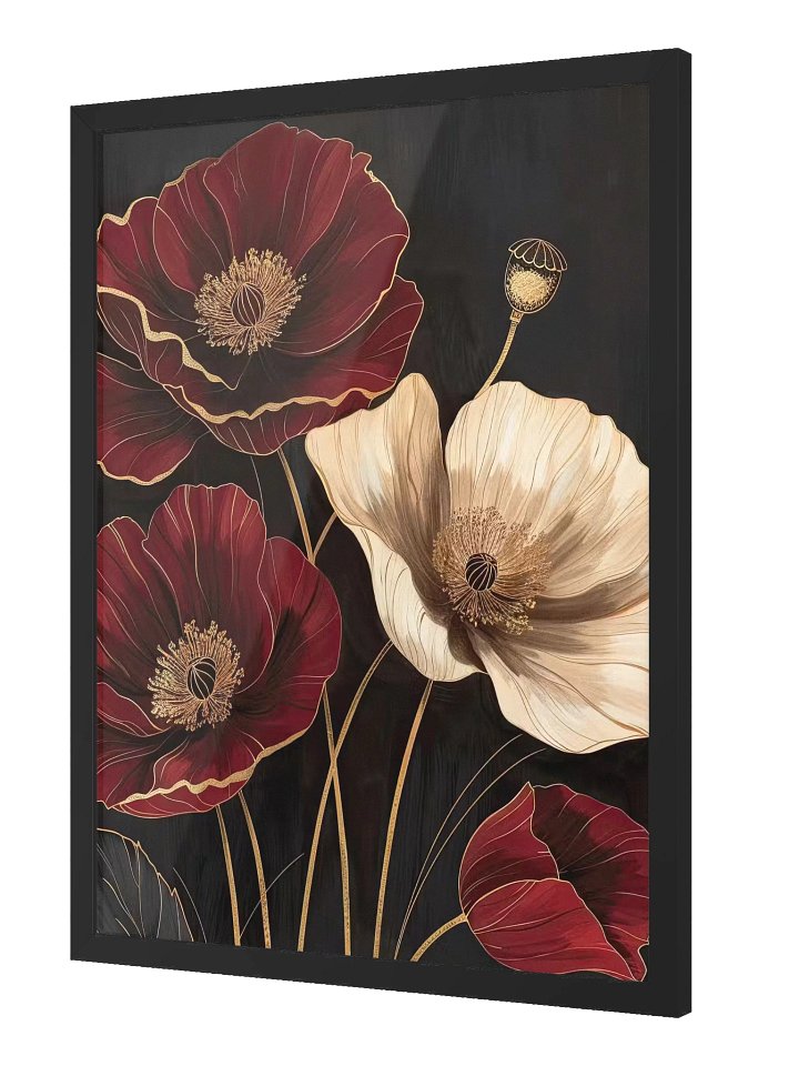 Poppy III - Gilded Blush Poppy – Moody Floral Framed Wall Art product image (2)