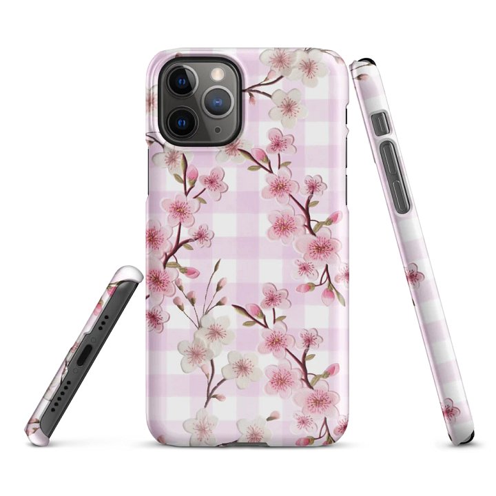 Cherry Blossom Checkered Snap Case for iPhone® product image (1)