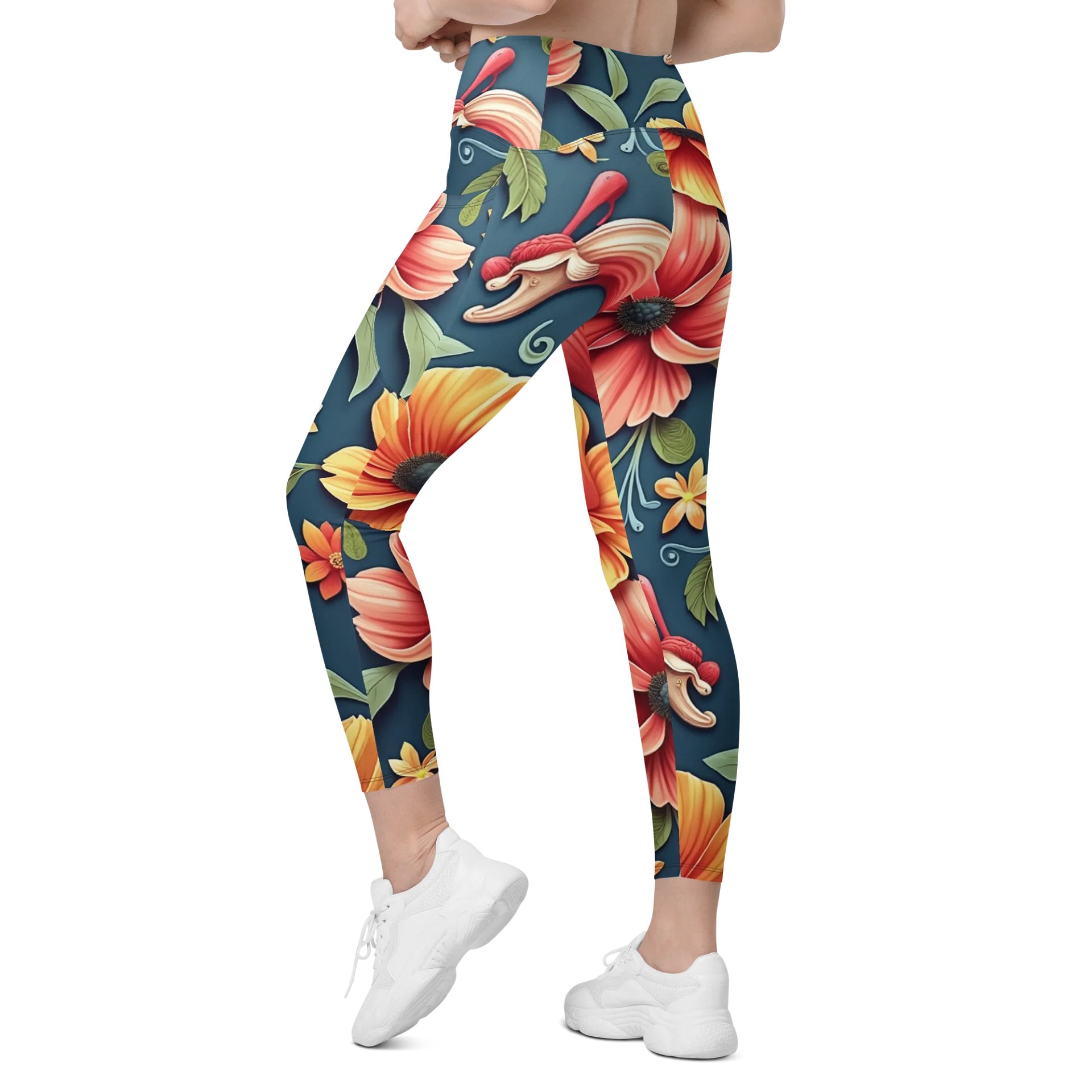 Barry Grady 'Floral Fiesta' Crossover Leggings with Pockets product image (7)