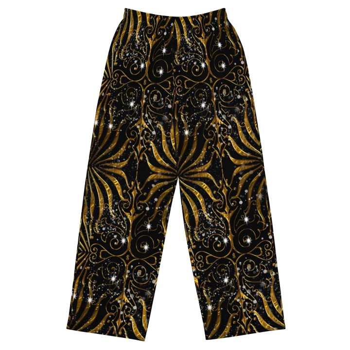 Black and Gold Victorian Sparkle Wideleg Pants product image (2)