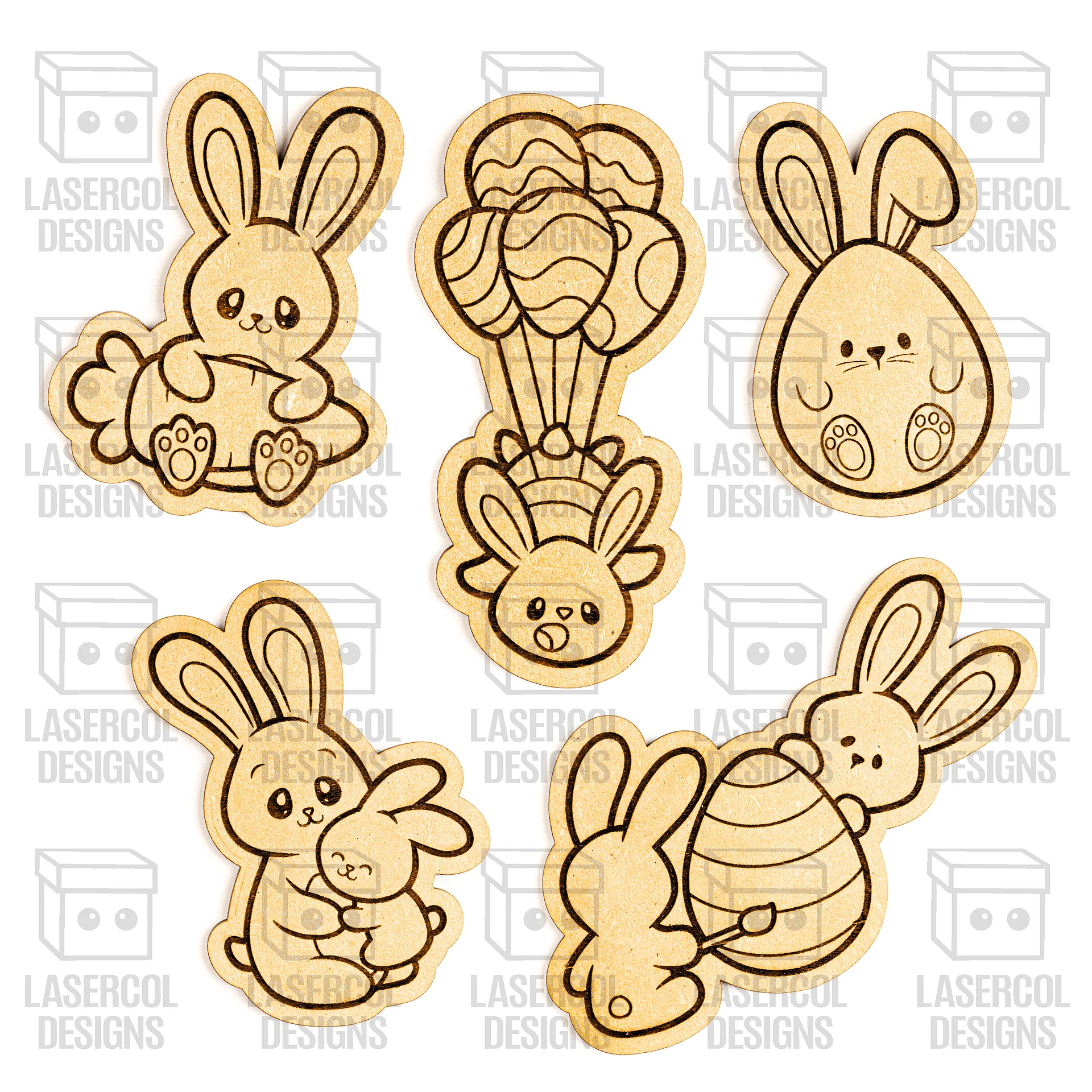 Easter Bunny Paint Kit DIY Cut Outs Set 8 - Laser Cut Files product image (3)