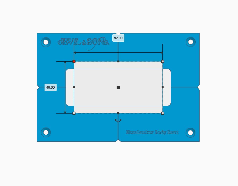 Guitar Extended Range Humbucker Pickup Router Template (3D Print File) product image (3)