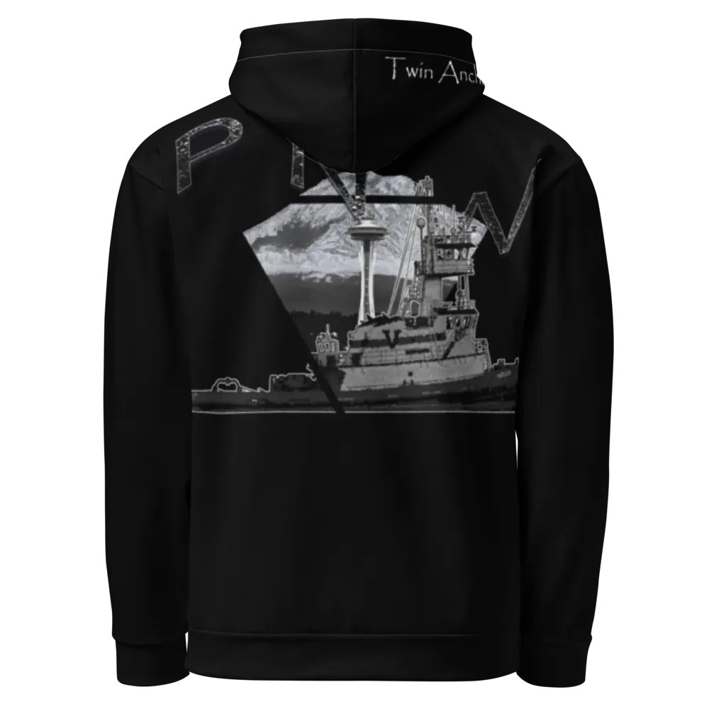 PNW T - Mt. Rainer & Tug Hudson (Black) – Performance Marine Wear | Twin Anchor Apparel North Current Line product image (7)