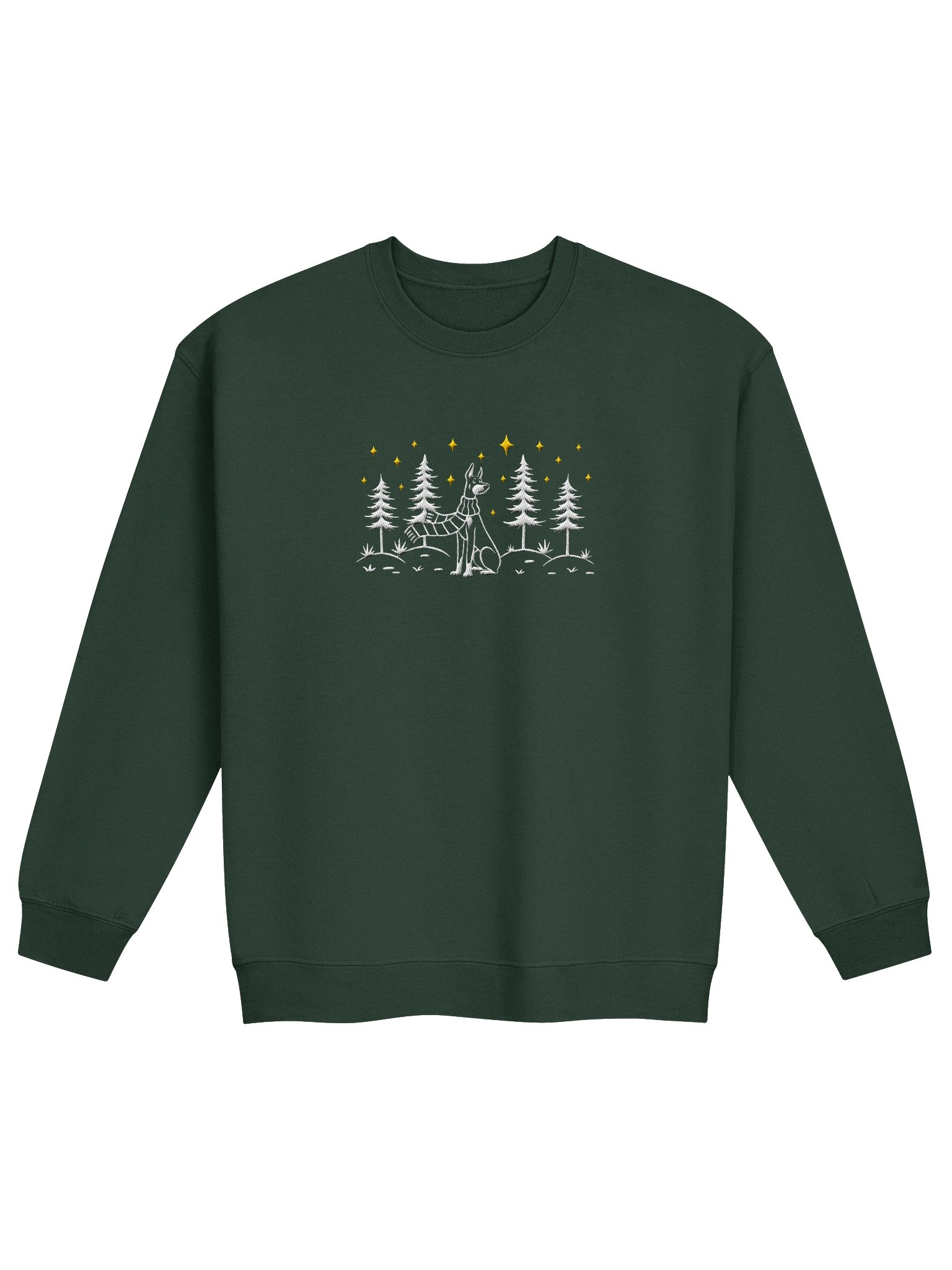 Doberman(Cropped Ears) Winter/Christmas Line Art Design Embroidered Sweatshirt product image (9)