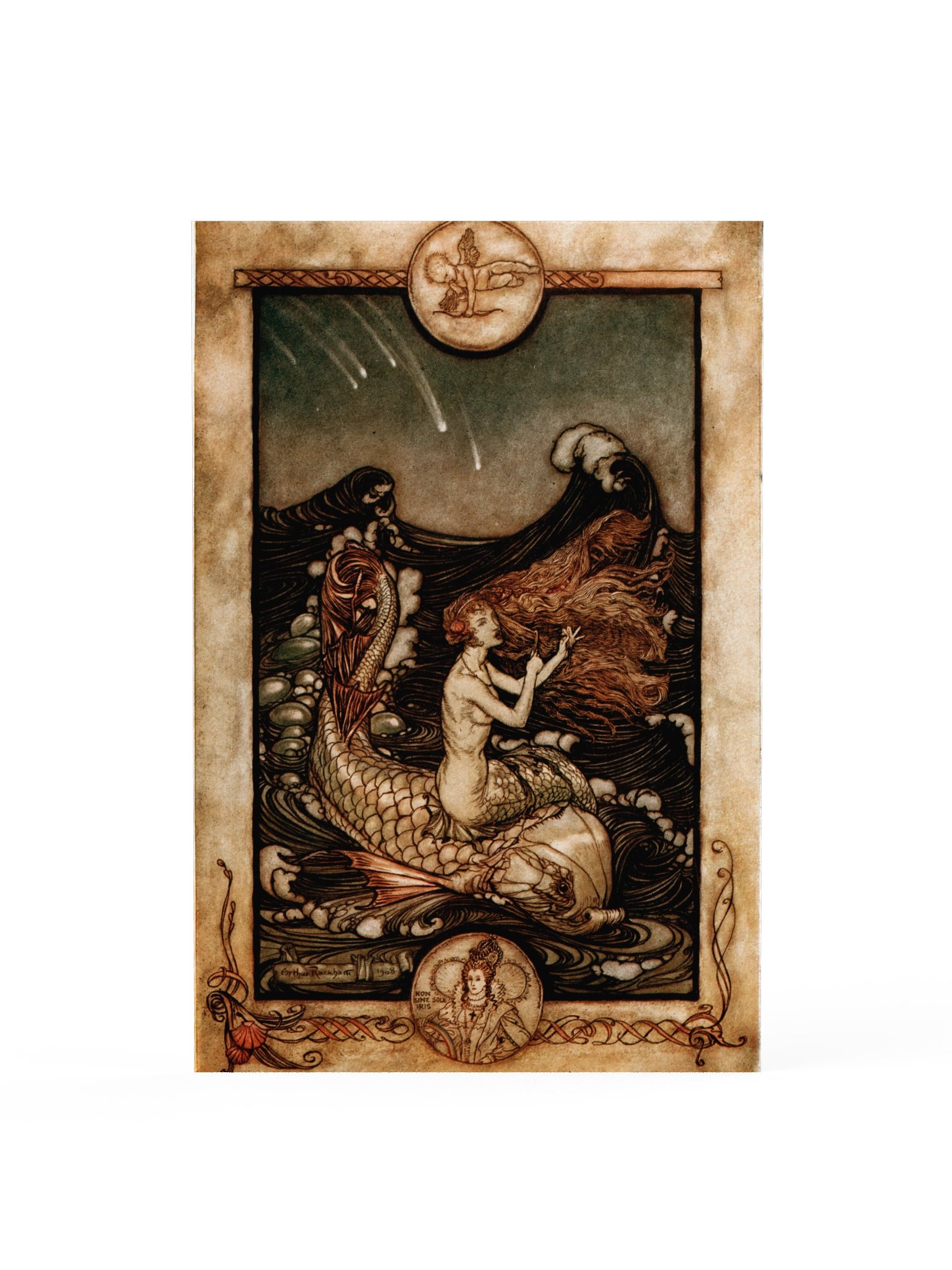 A Mermaid on a Dolphin's Back – Rackham Poster product image (1)