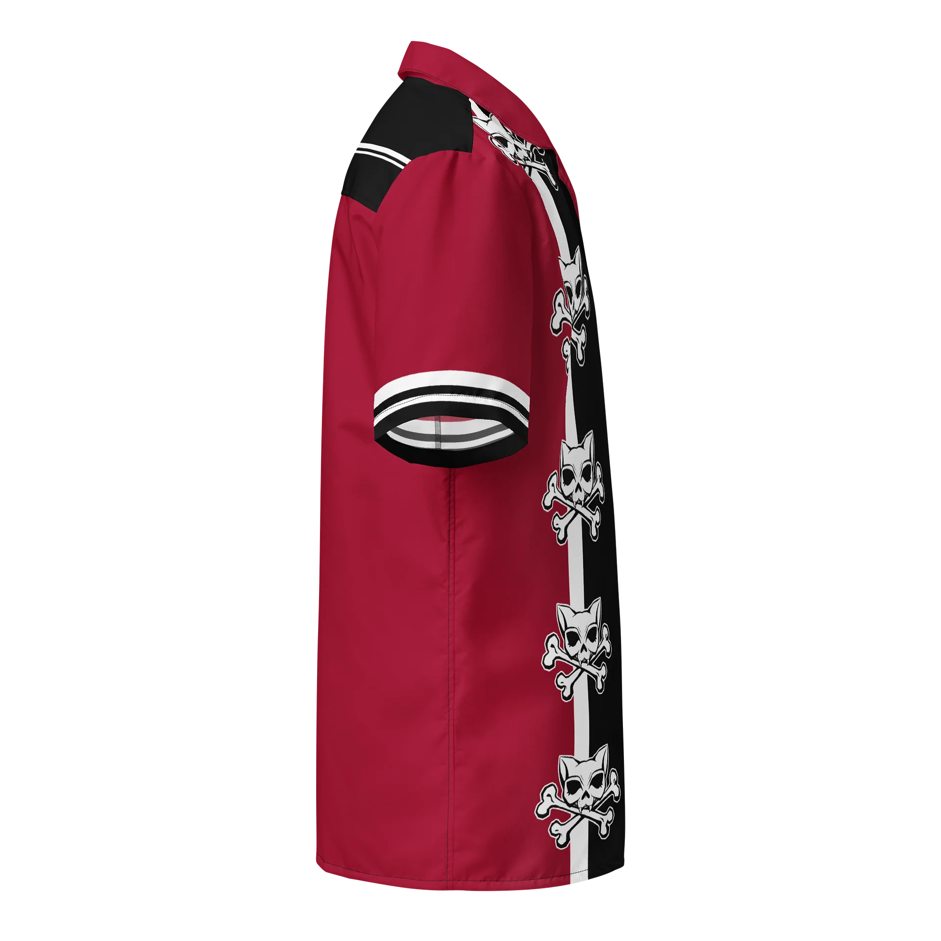 Red Kat Skull Bowling Shirt product image (4)