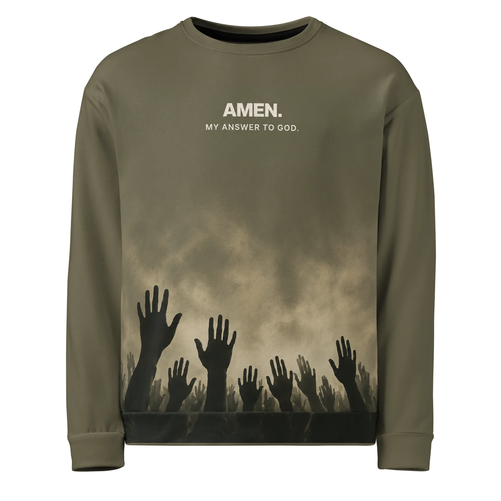 AMEN. My Answer To God | Premium Christian Sweatshirt | Minimal Worship Streetwear product image (1)