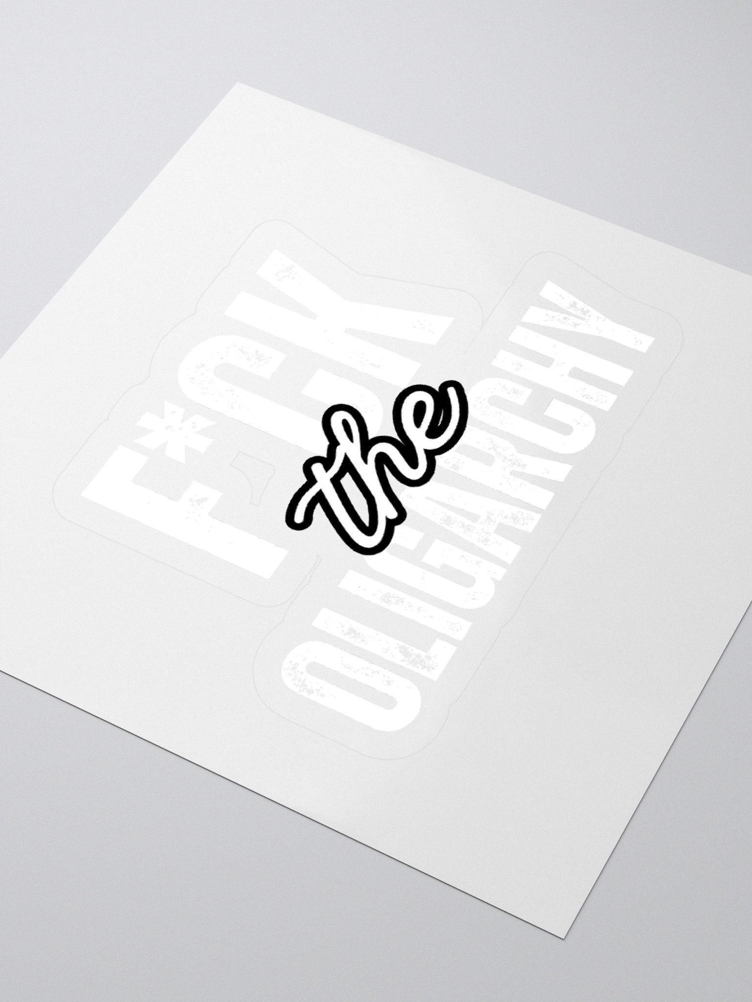 F*ck the Oligarchy Kiss Cut Stickers (in white) product image (3)