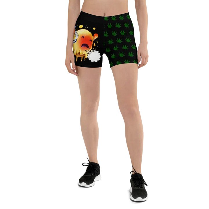 Globert Bong/Leaf Pattern Spandex Women's Shorts product image (1)