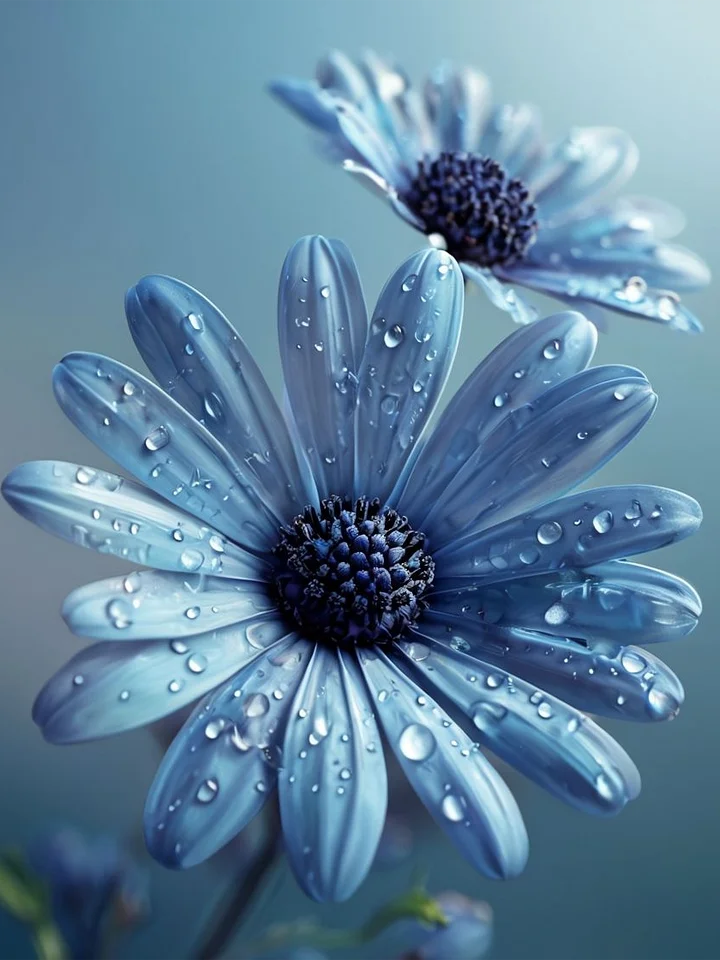 Dew-Kissed Blue Blossoms Poster product image (1)