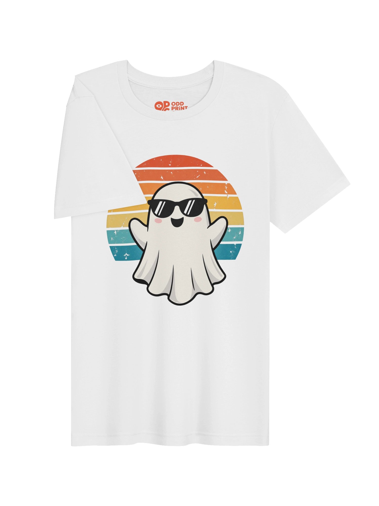 Retro Ghost Halloween T-Shirt – Sunglasses & Sunset product image (7)