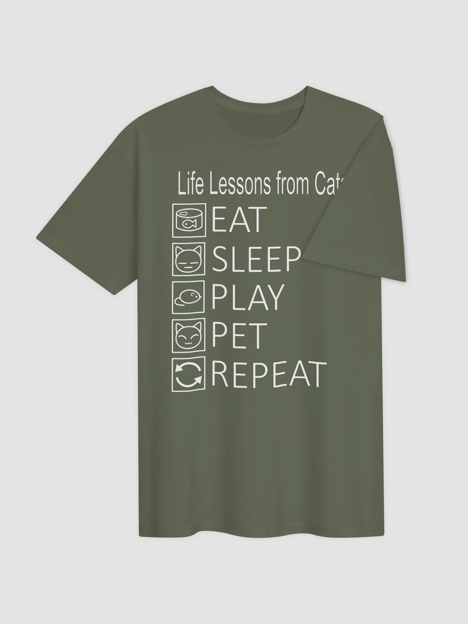 Life Lessons from Cats (White Print) - Unisex Adult Super Soft Lightweight T-shirt product image (3)