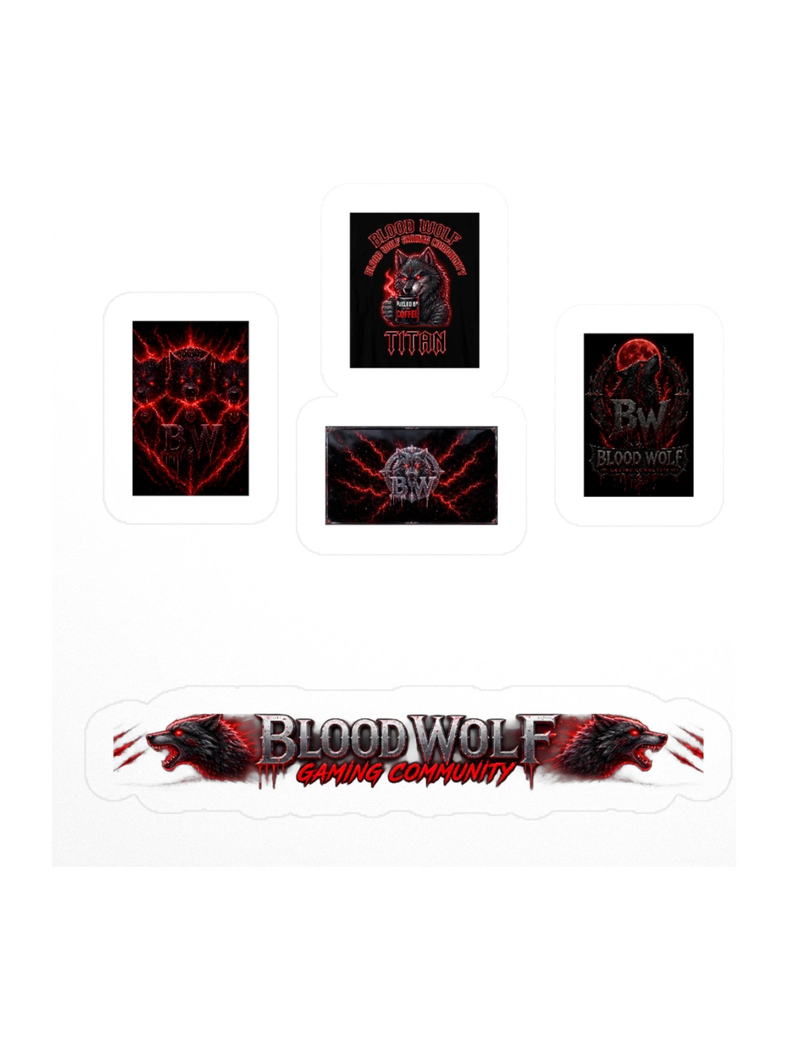 Blood Wolf Gaming Kiss Cut Stickers product image (2)
