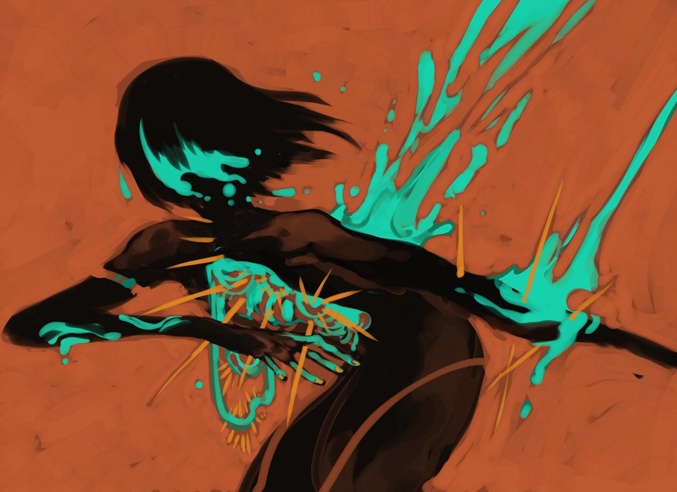 restless ghost 2024 - teal/red product image (1)