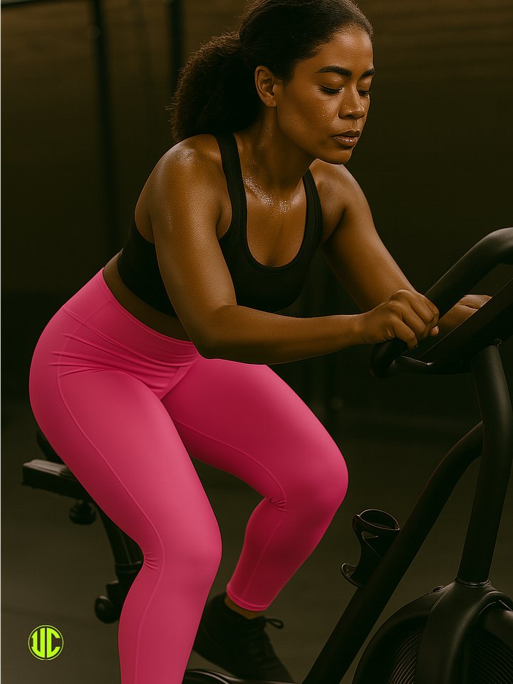 Women’s Pink Mid-Rise Leggings – Gym, Yoga & Streetwear Activewear by UnkoCon product image (1)