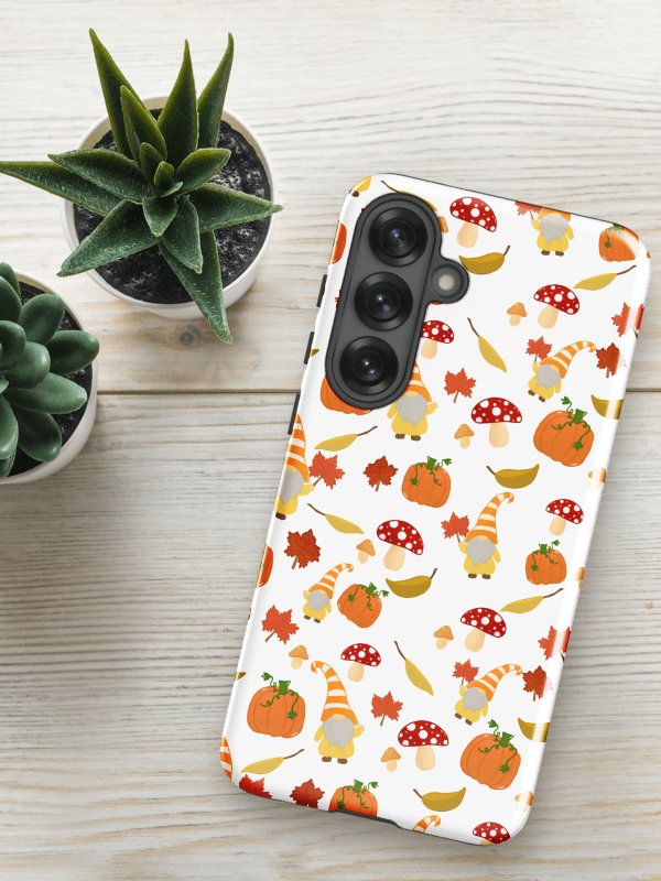 Fall with my Gnomies in White Pattern Samsung® Tough Case product image (1)