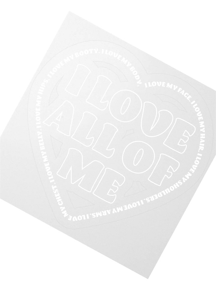 I Love All of Me - 3x3 transparent sticker product image (2)