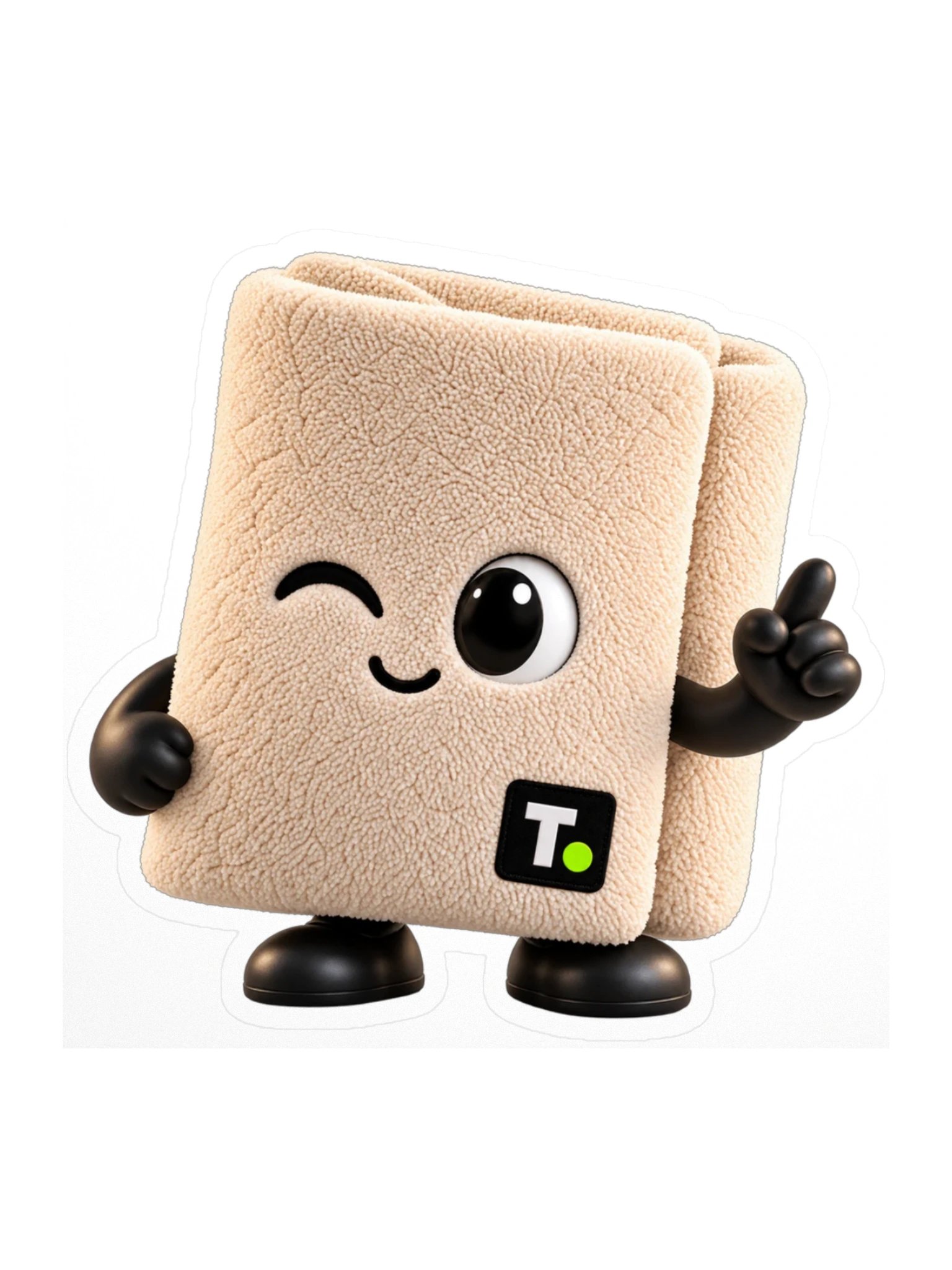 Towel Sticker, Winking product image (1)
