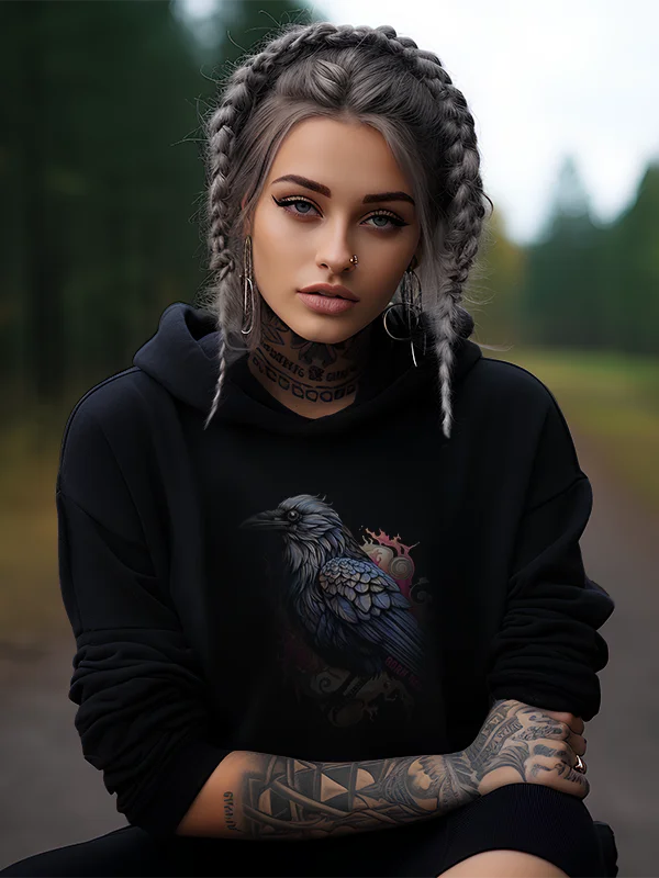 Raven Gothic Swirls Classic women's Hoodie product image (1)