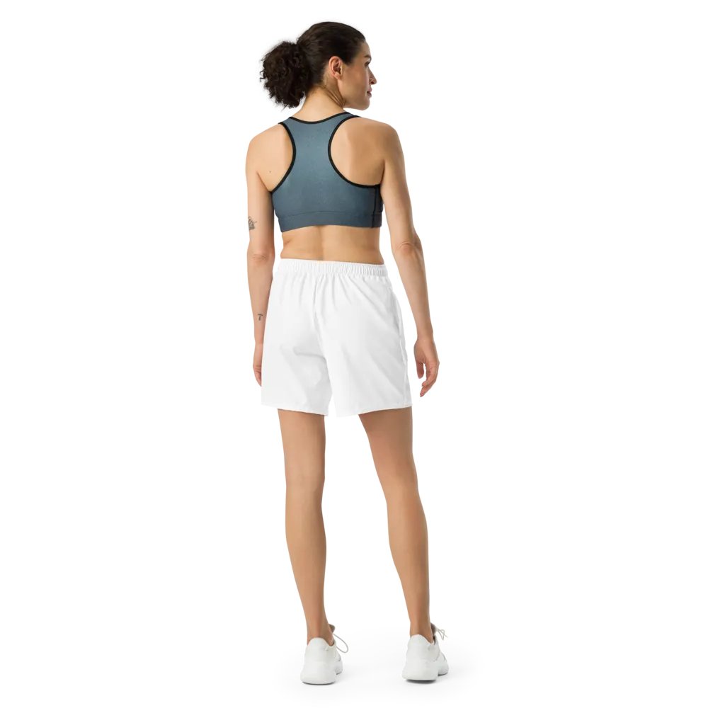 TDS Music Unisex Athletic Long Shorts - Exclusive Musical Design, White, Eco-Friendly product image (4)