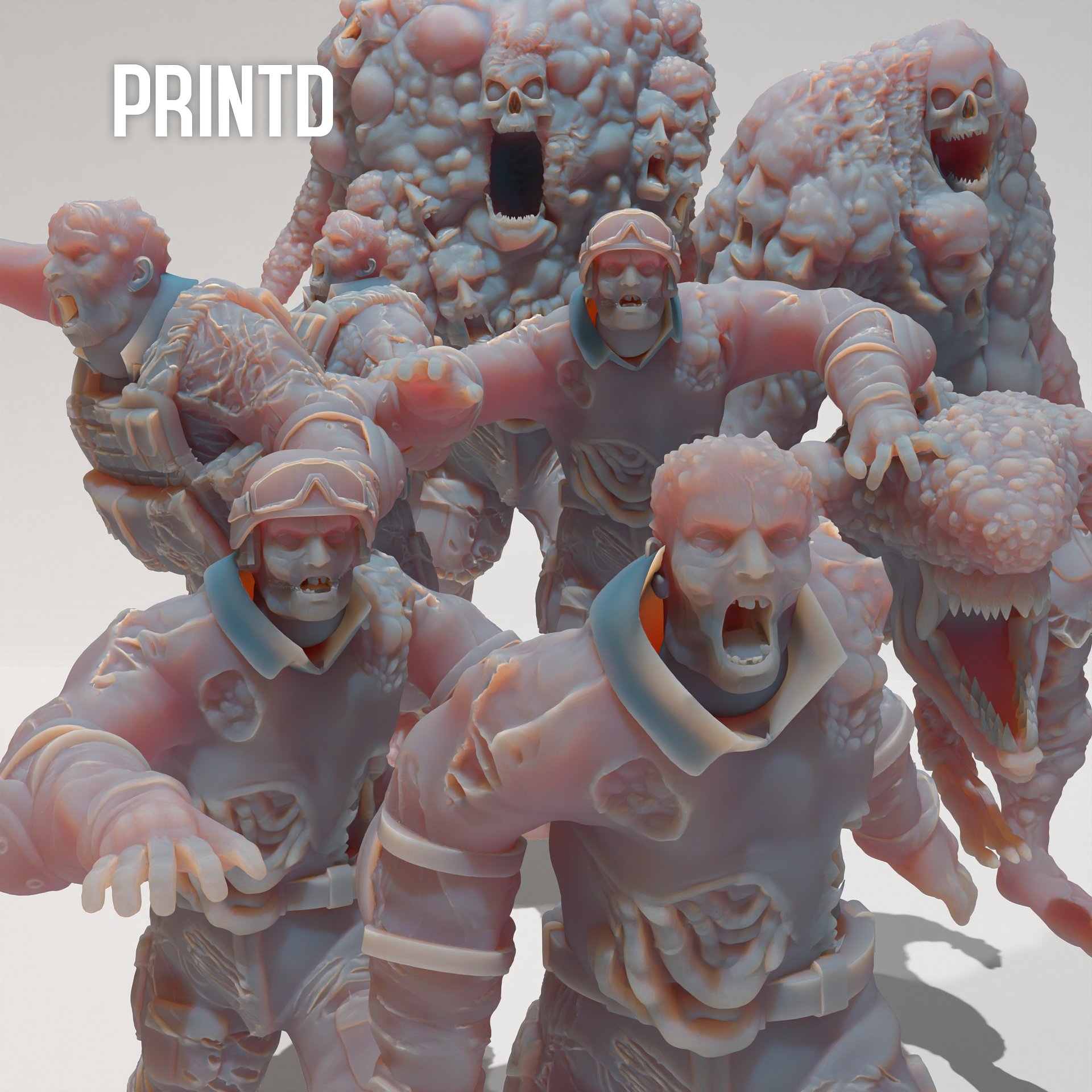 After the fall Part 3 Zombie Pack - Post Apocalyptic Zona Alpha Wargame Hobby Resin Scale Models product image (1)