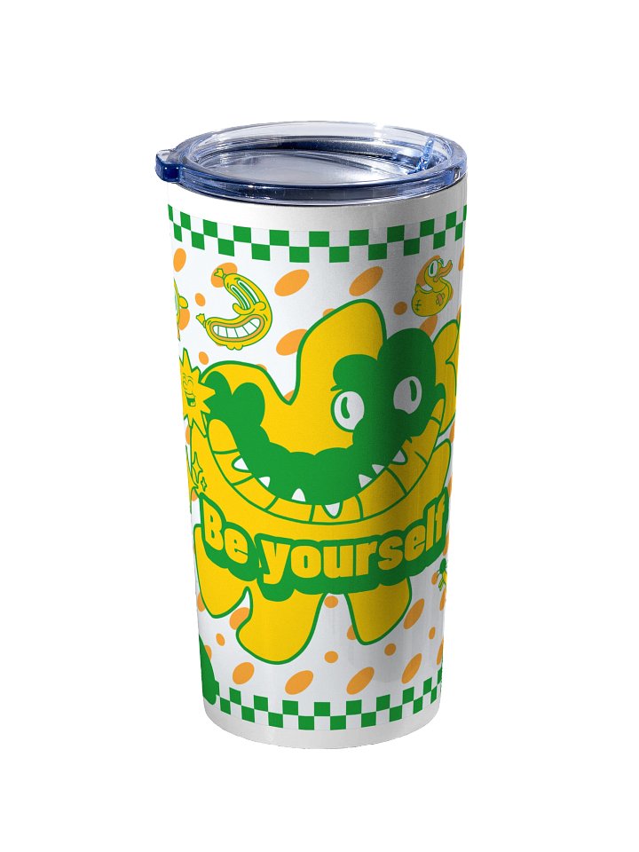 20oz Stainless Steel Tumbler with Lid - Cute Alligator Be Yourself Cartoon Design, Insulated Funny Crocodile Retro Animal Travel Cup by BoldPixel product image (2)