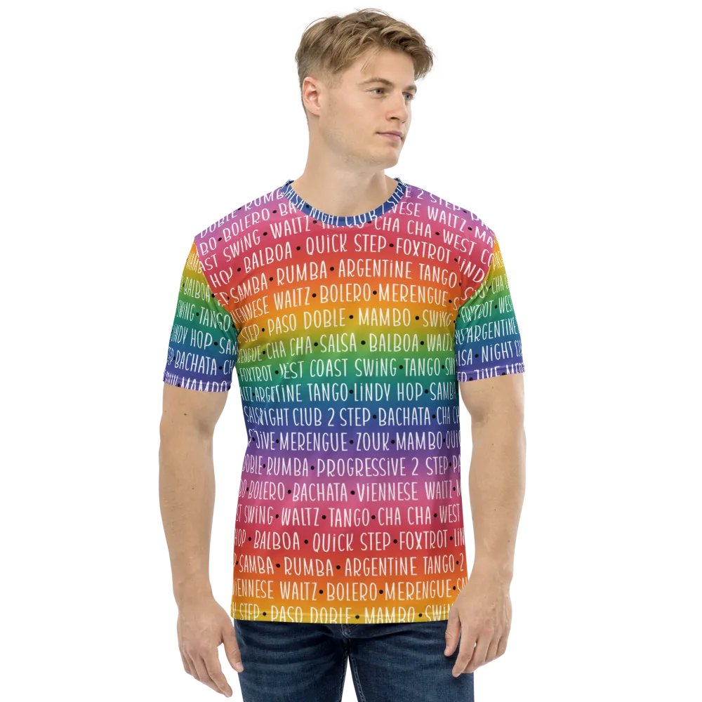 Men's Ballroom Dance Crew Neck T-shirt Rainbow product image (1)