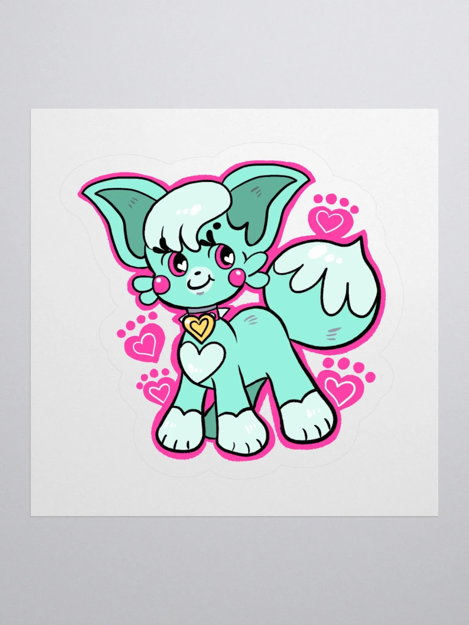 "Happy Hearts" Mint Sticker product image (1)