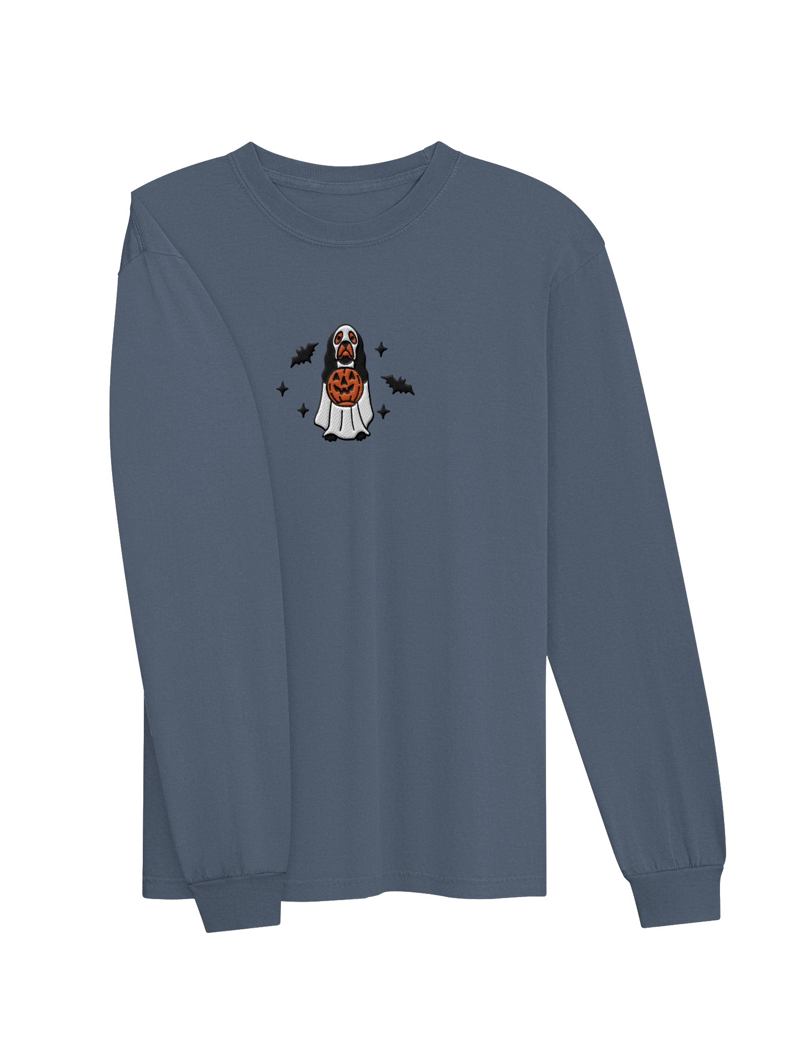 Halloween American Cocker Spaniel(Black & Tan) Embroidered Long-sleeved T-Shirt product image (11)