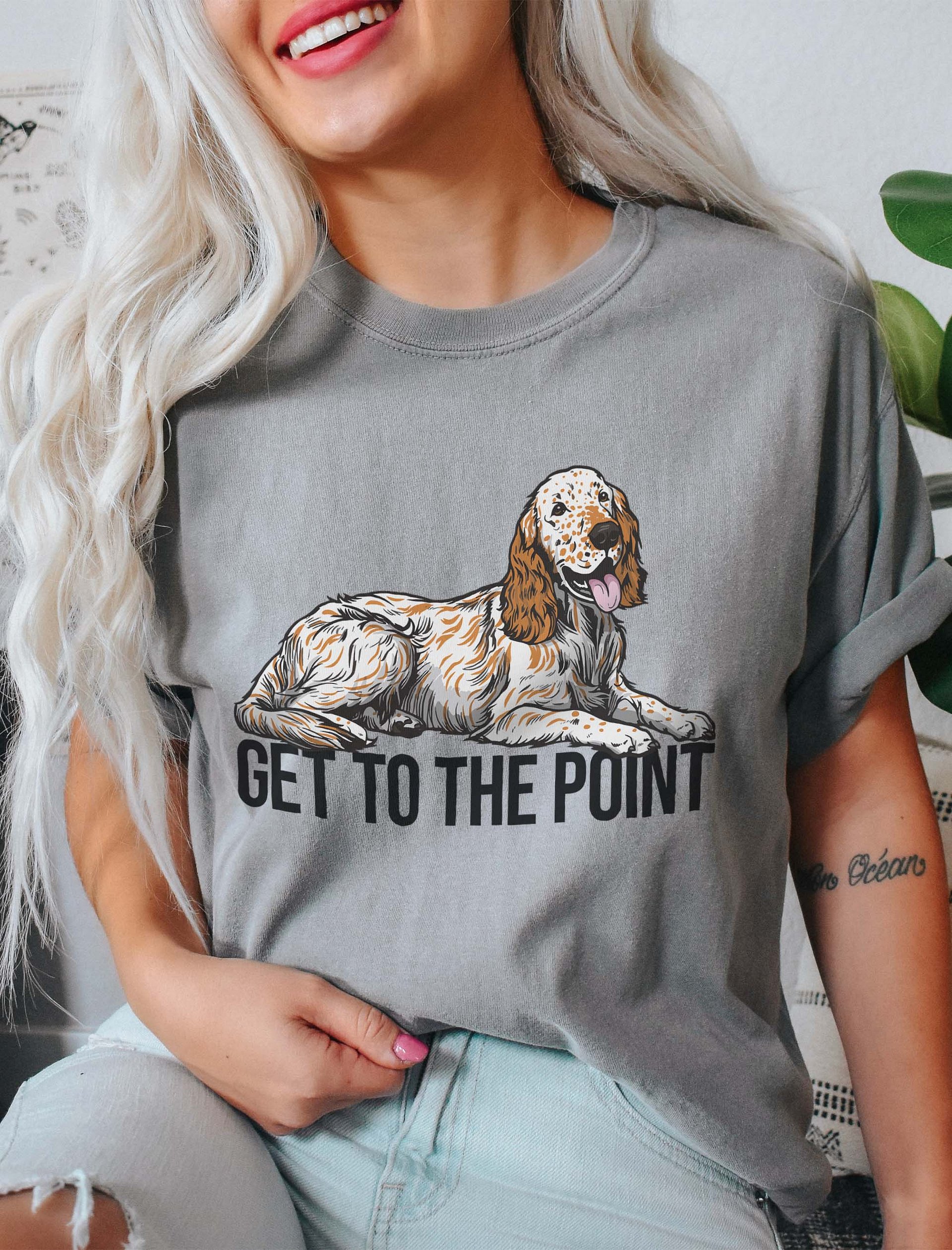 Get to the Point T-Shirt of an English Setter (Orange) | Funny T-Shirt for English Setter Paw-rents product image (2)