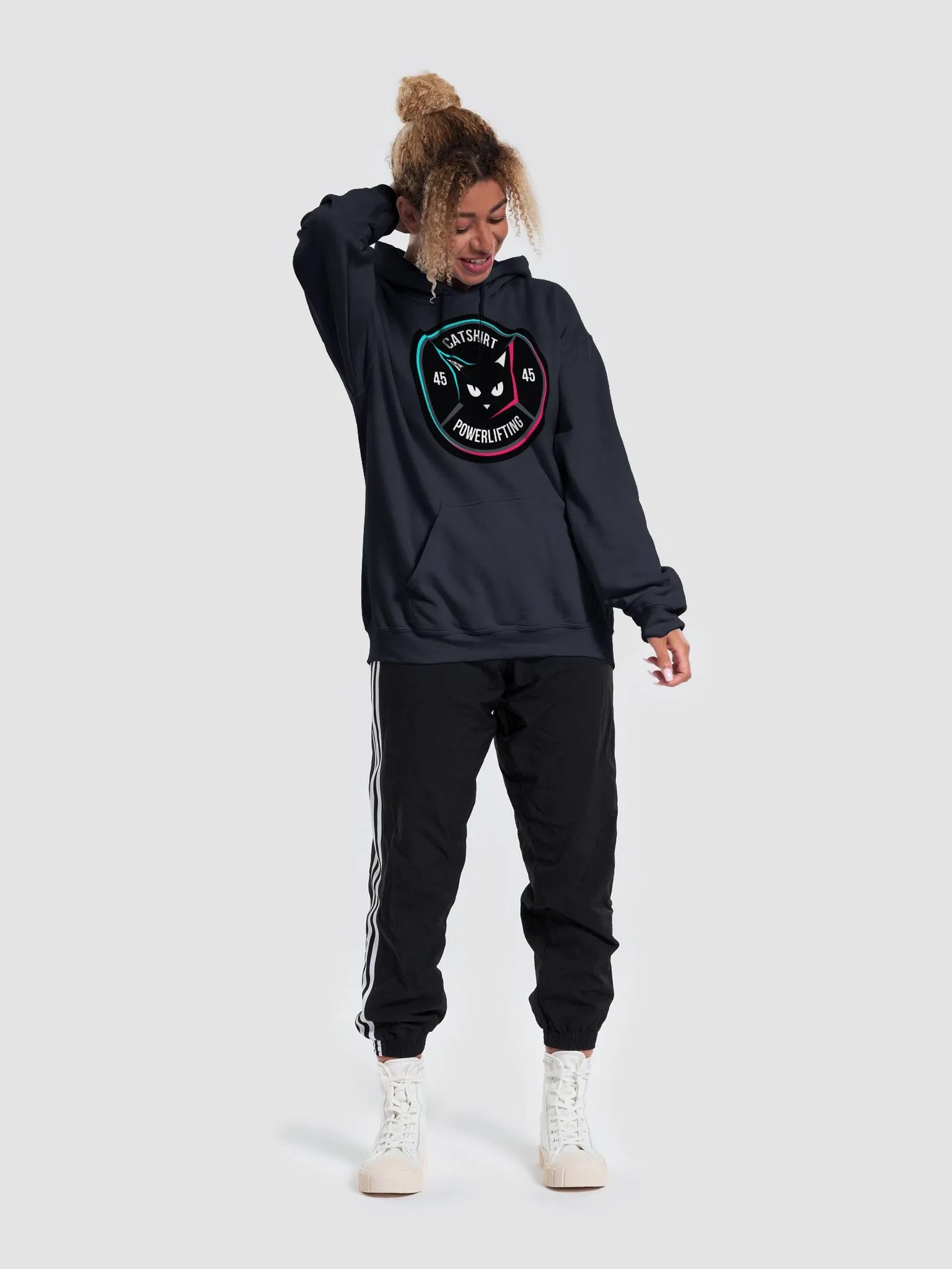 Catshirt Powerlifting Gildan Hoodie product image (70)