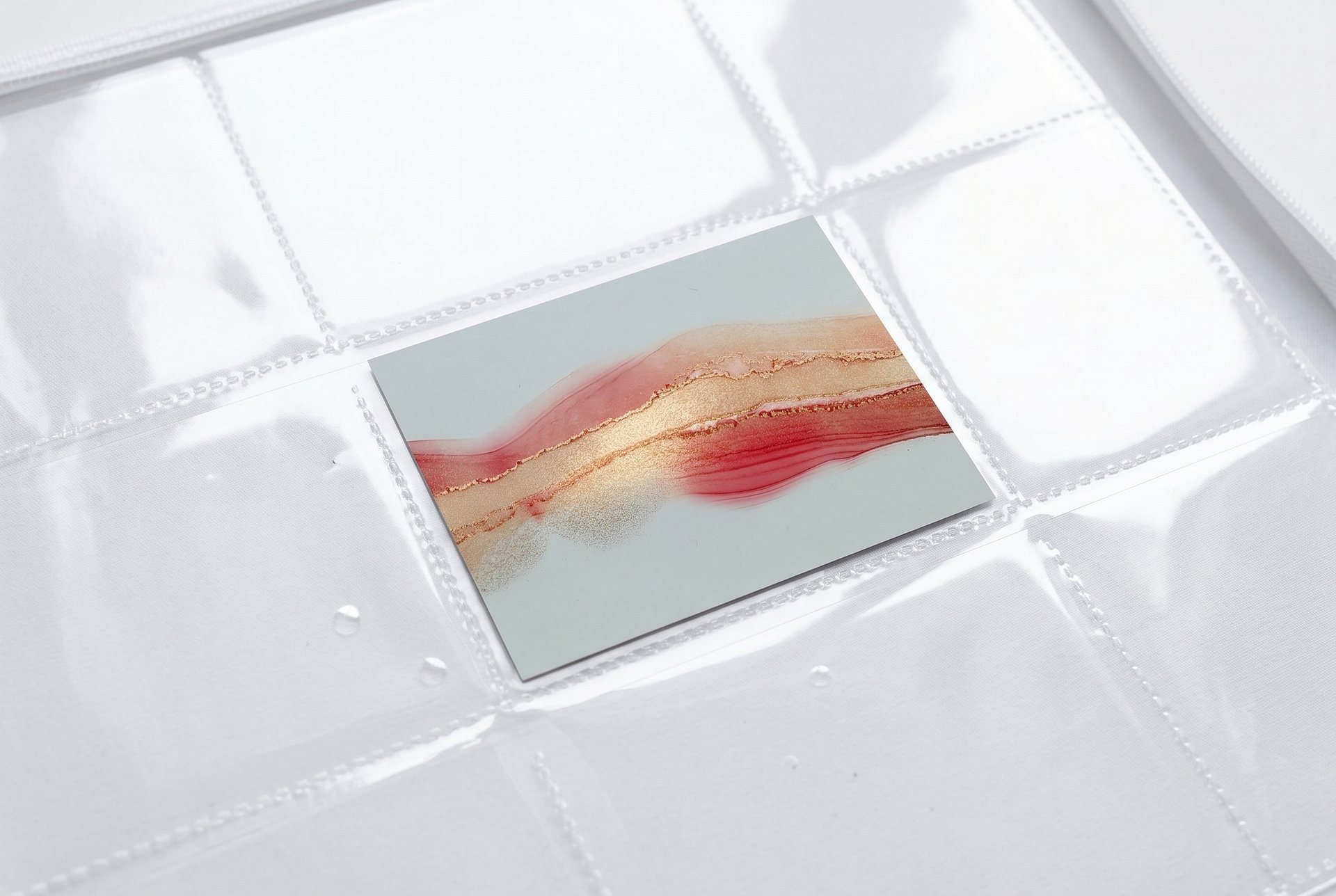 Crimson Flow I | Original ACEO Art Card (2.5" x 3.5") | Miniature Abstract Alcohol Ink Painting | product image (4)