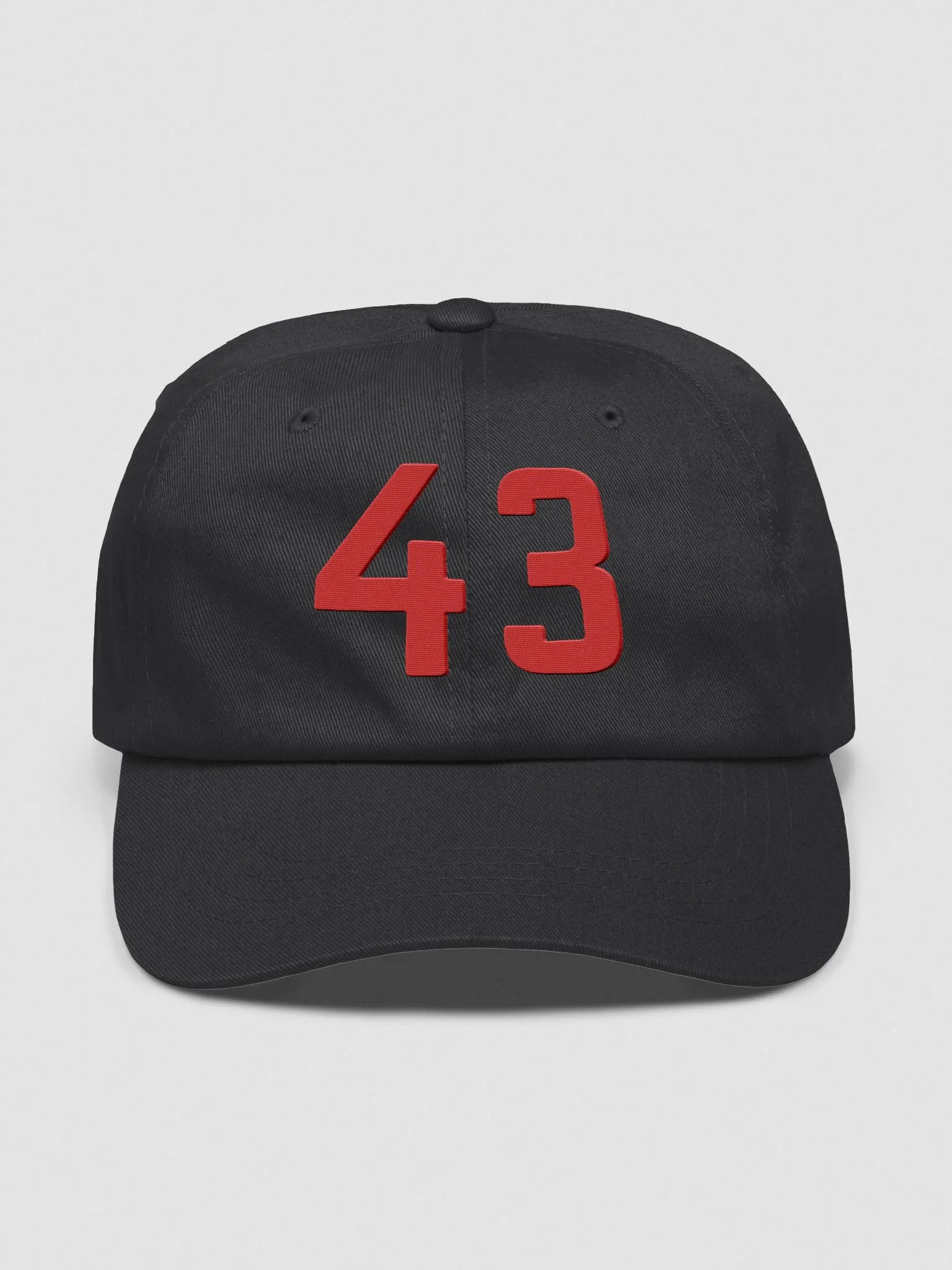 "43" Embroidered Hat (Red & Black) product image (1)