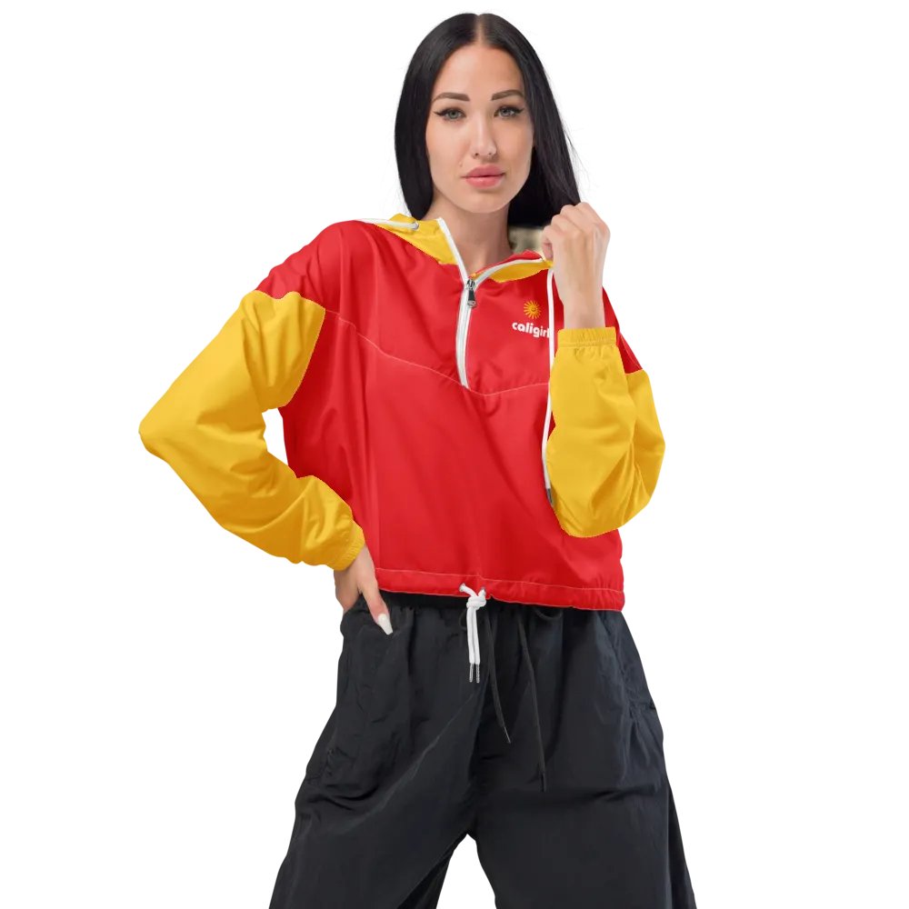 Caligirl Red/Yellow Women's Cropped Windbreaker product image (6)