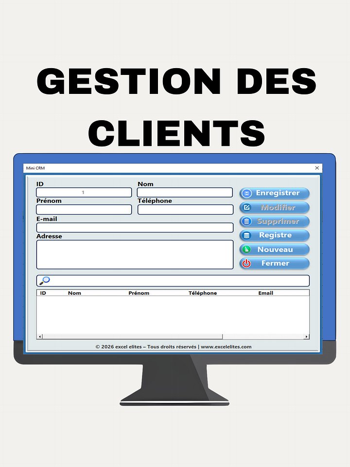 Gestion de Clients sur Excel - Simple et Efficace product image (1)