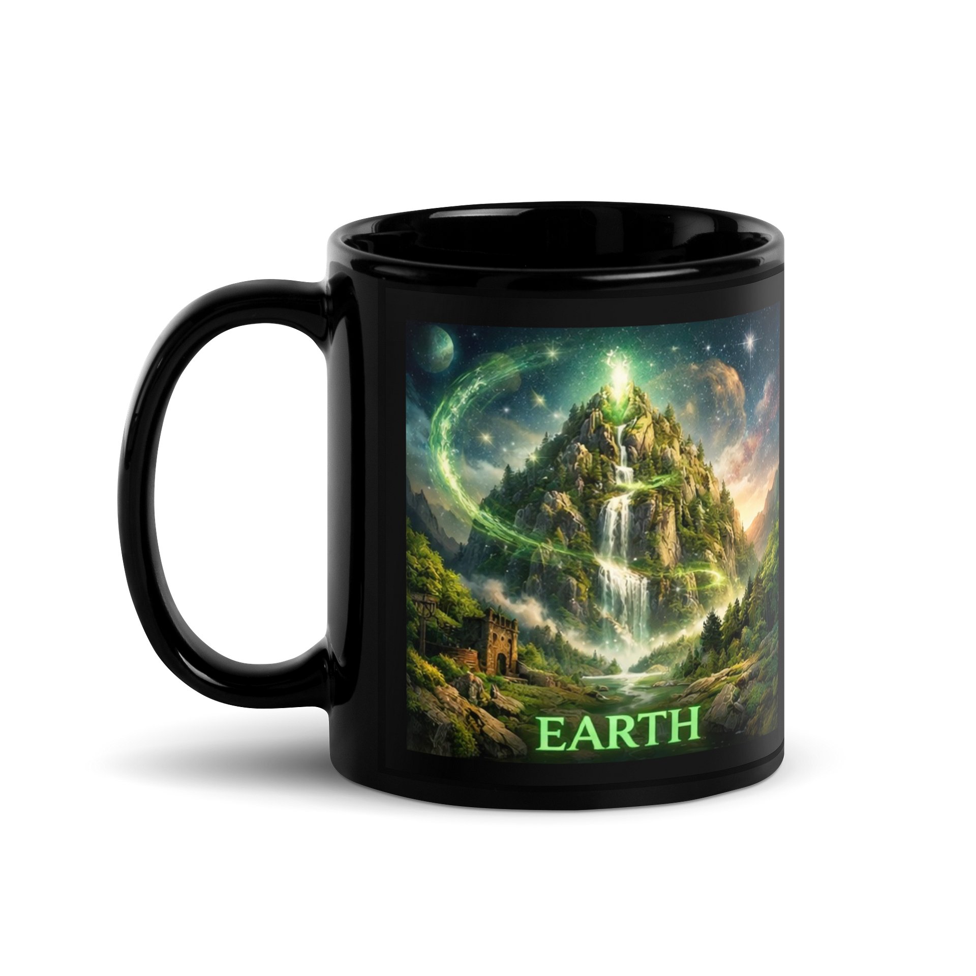 Ethereal Elements- Earth Black Glossy Mug product image (1)