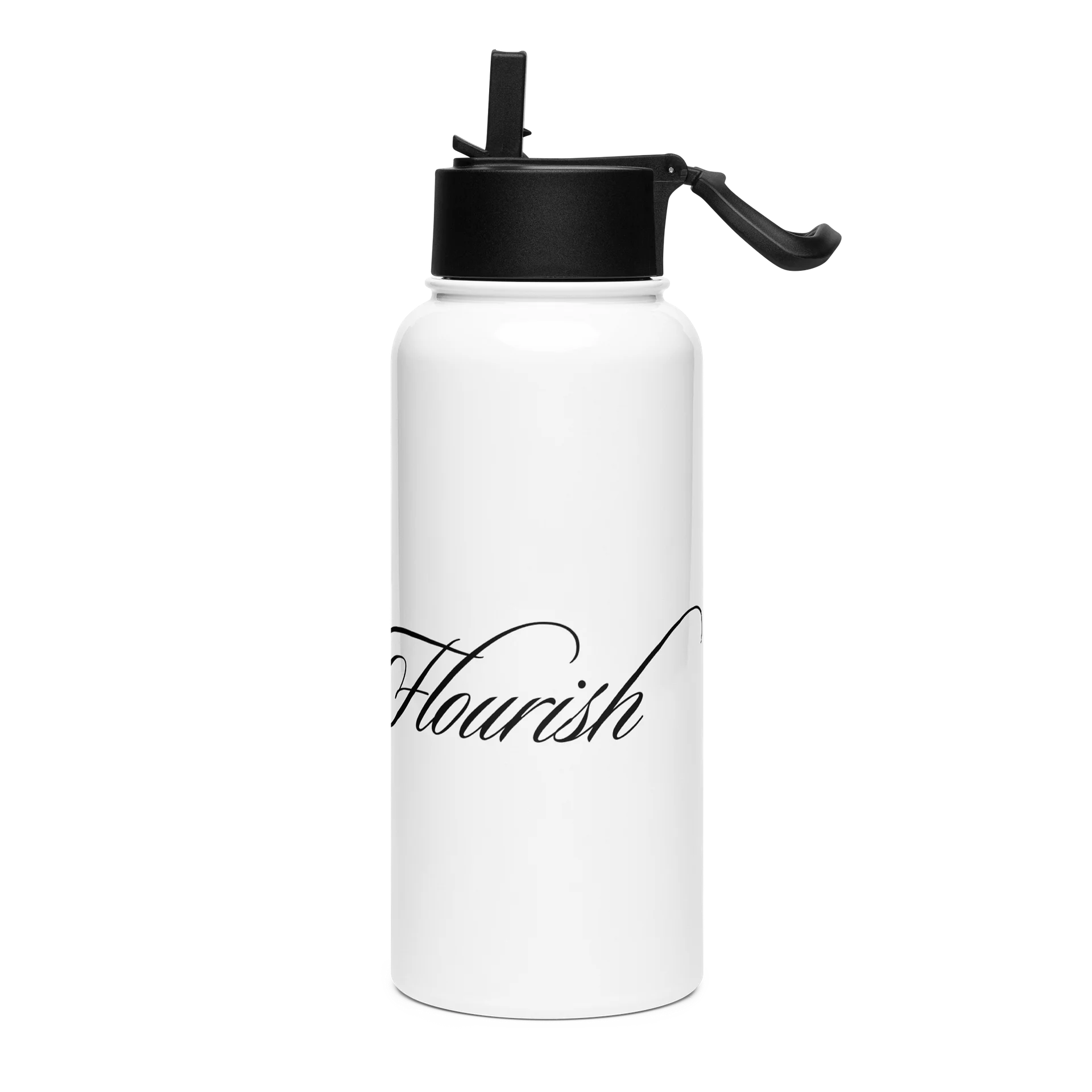 F&F Script Stainless Steel Water Bottle with a Straw Lid product image (2)