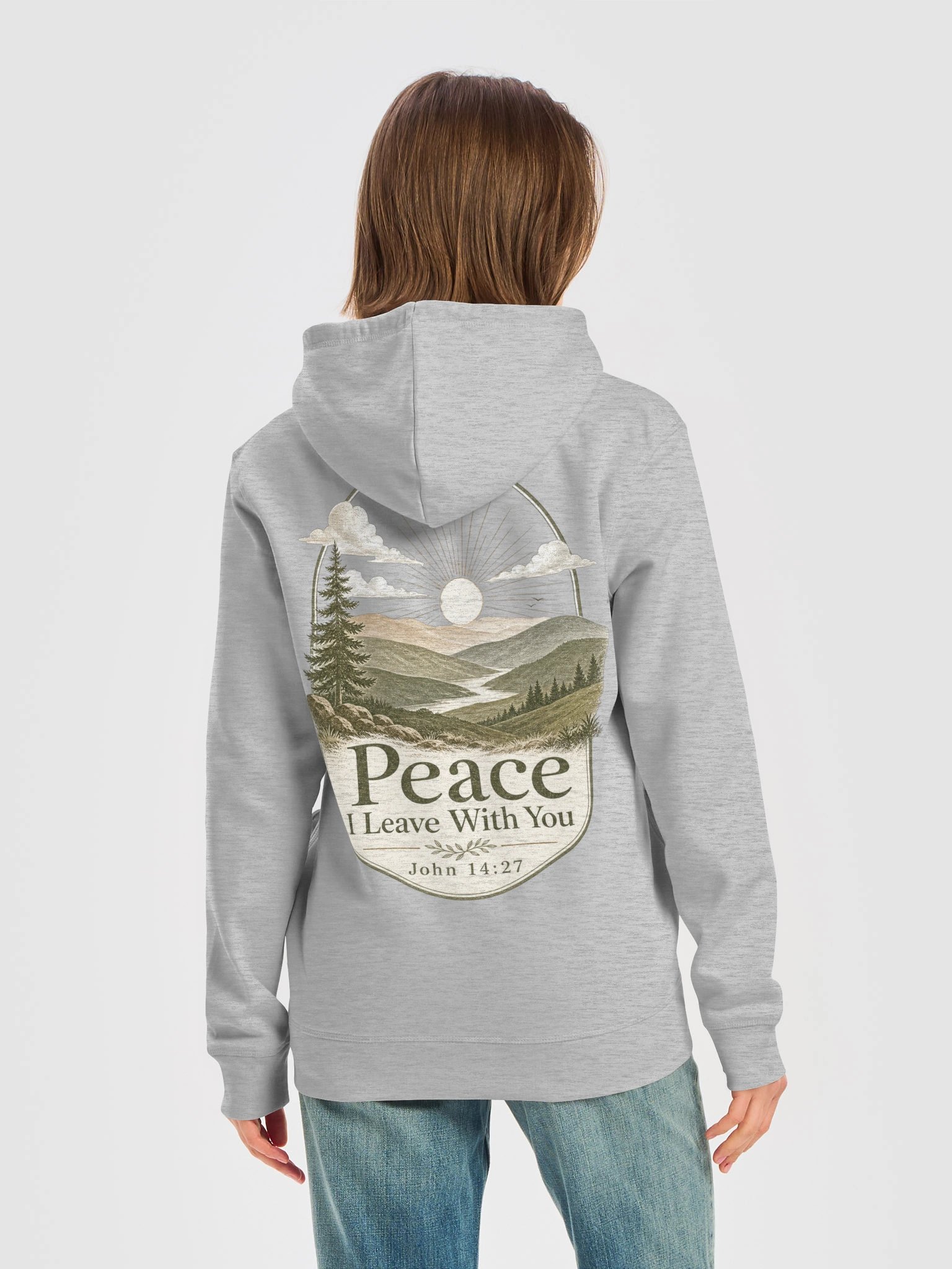 John 14:27 Peace I Leave with You Christian Organic Cotton Hoodie product image (2)