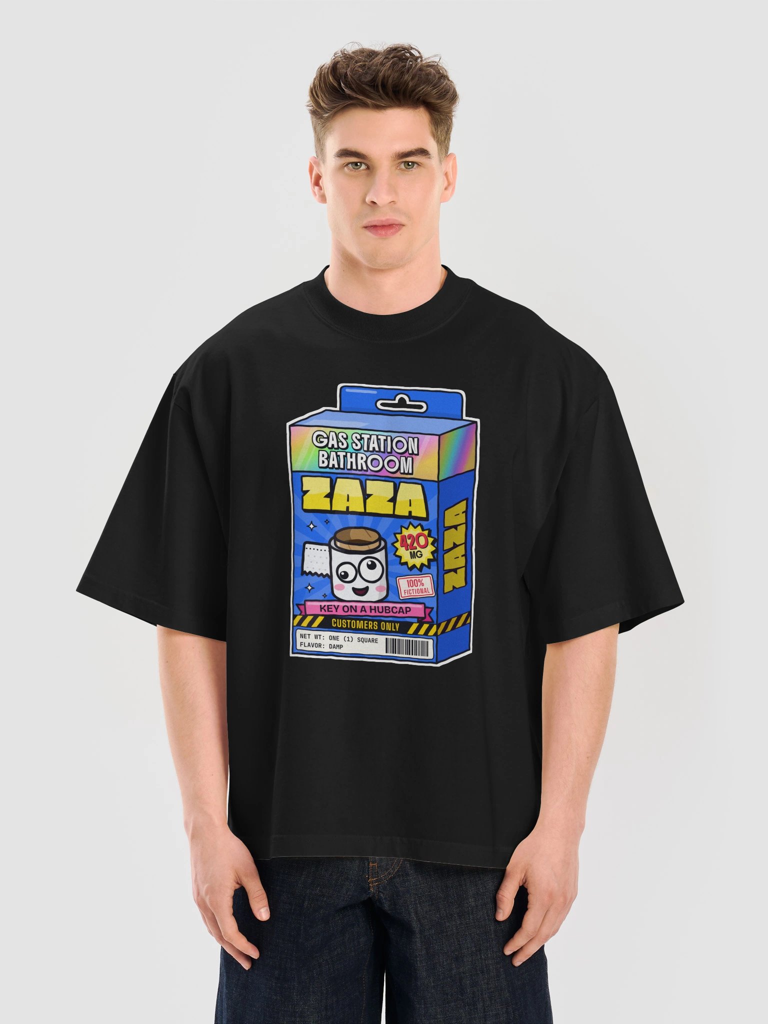 Gas Station Bathroom Zaza box tee product image (13)