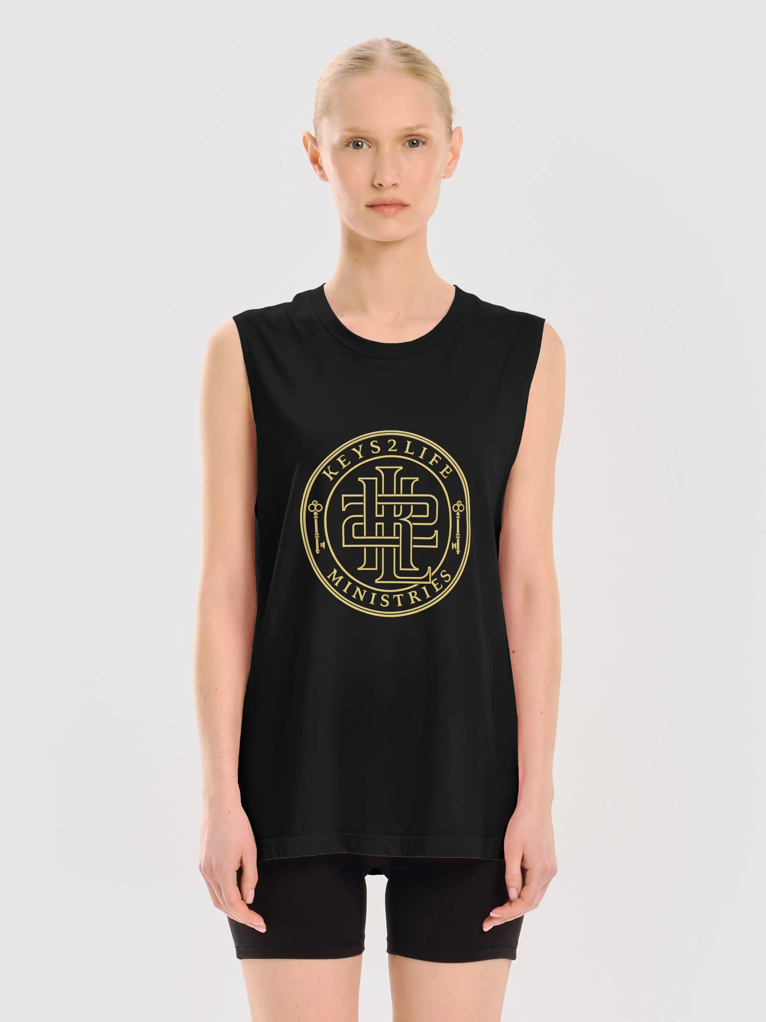 Keys 2 Life Ministries Gold Emblem Muscle Tank product image (6)