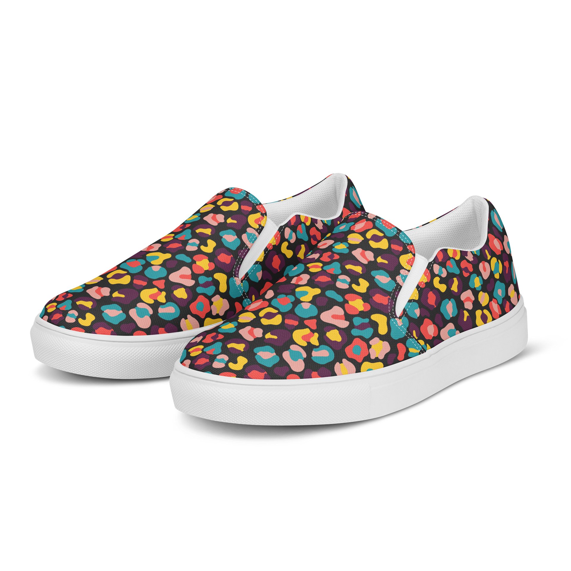 Vibrant Women's Slip-On Canvas Shoes with Bold Leopard Print product image (3)
