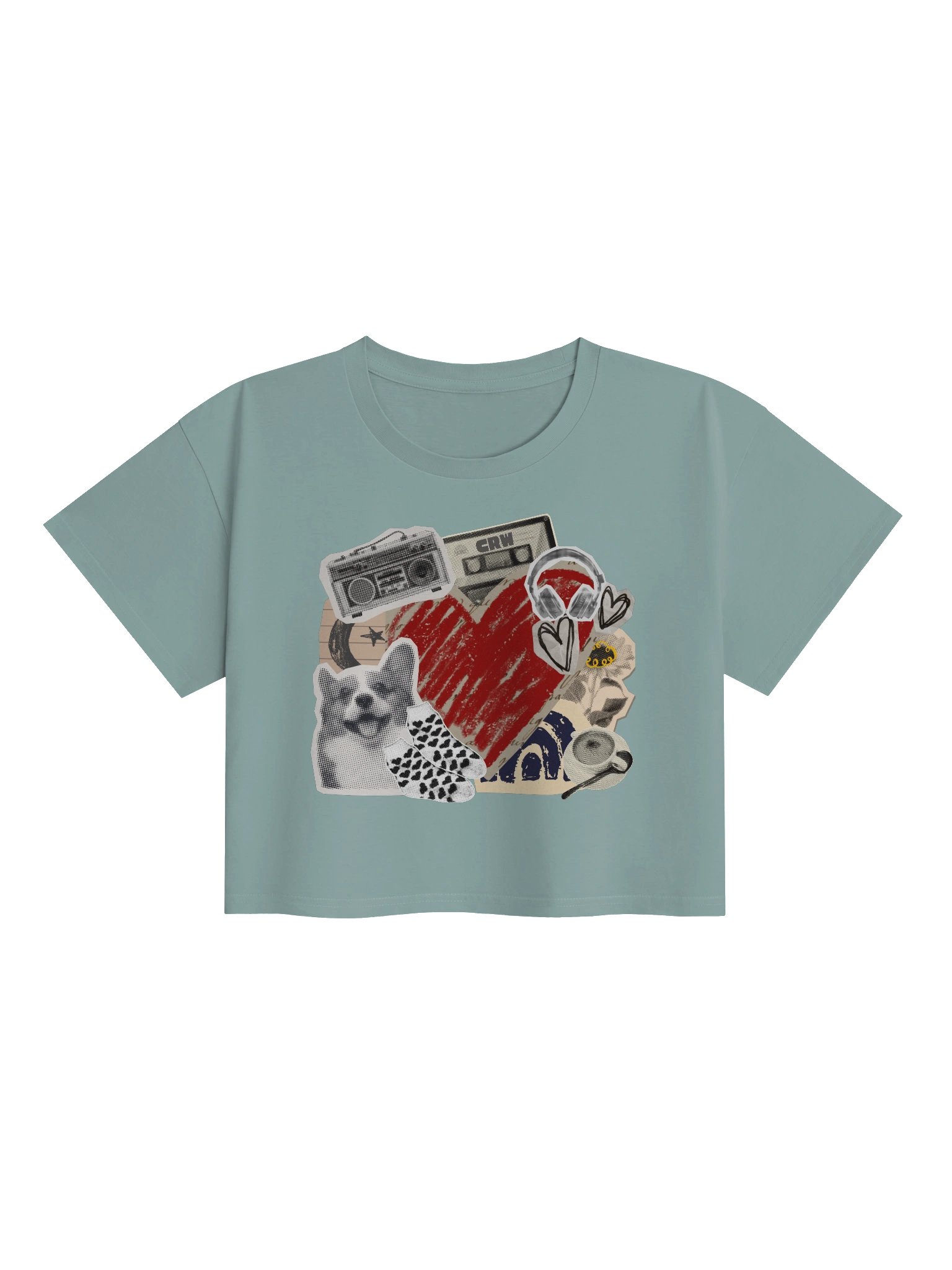 Favorite Things Nostalgic Crop Top T Shirt with Dog product image (1)