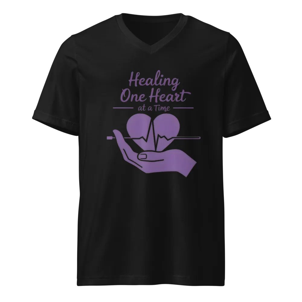 Cracked Heart Healing V-Neck Tee product image (1)