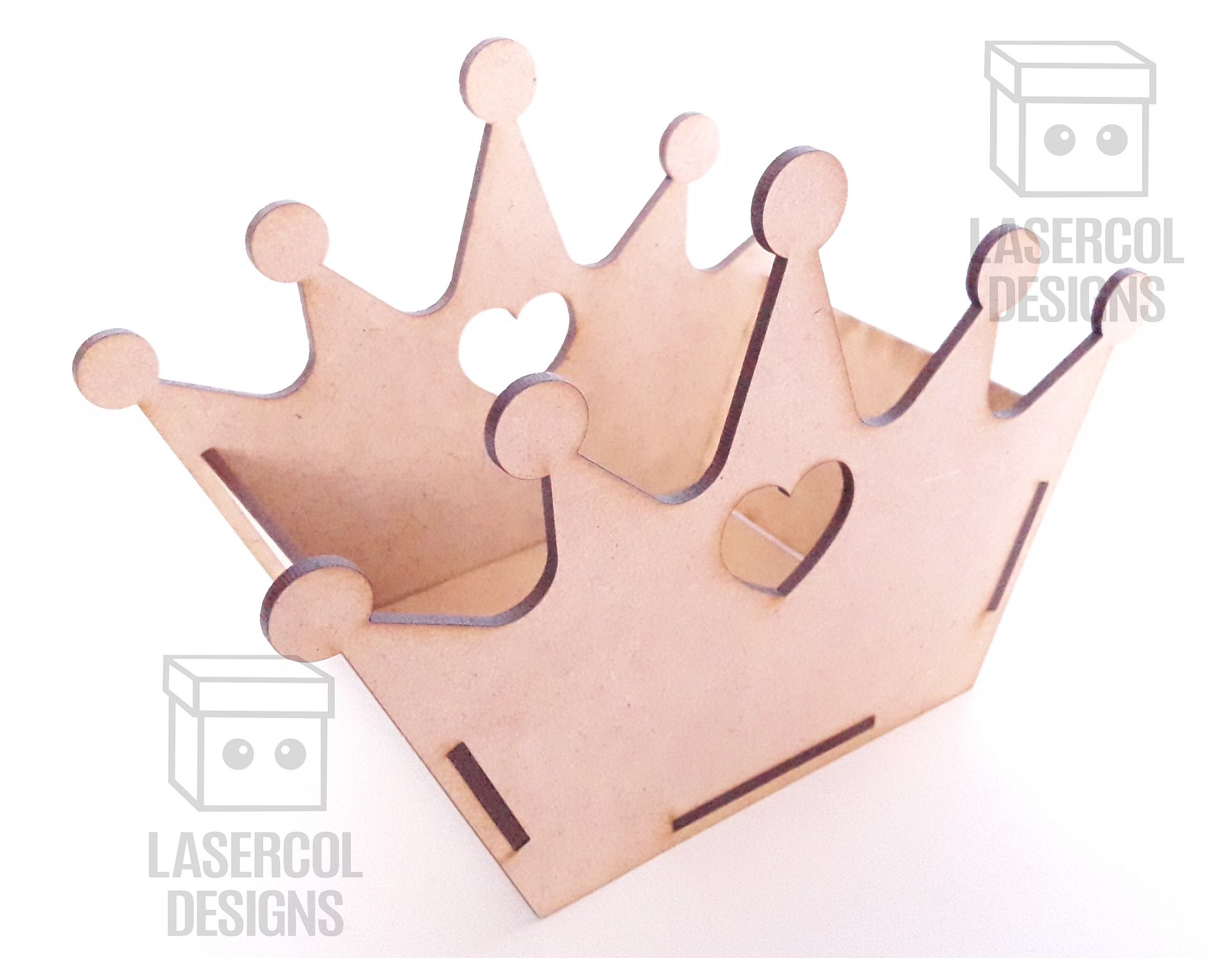 Crown Shaped Box (4 sizes, 3 Styles) - Laser Cut Files product image (5)