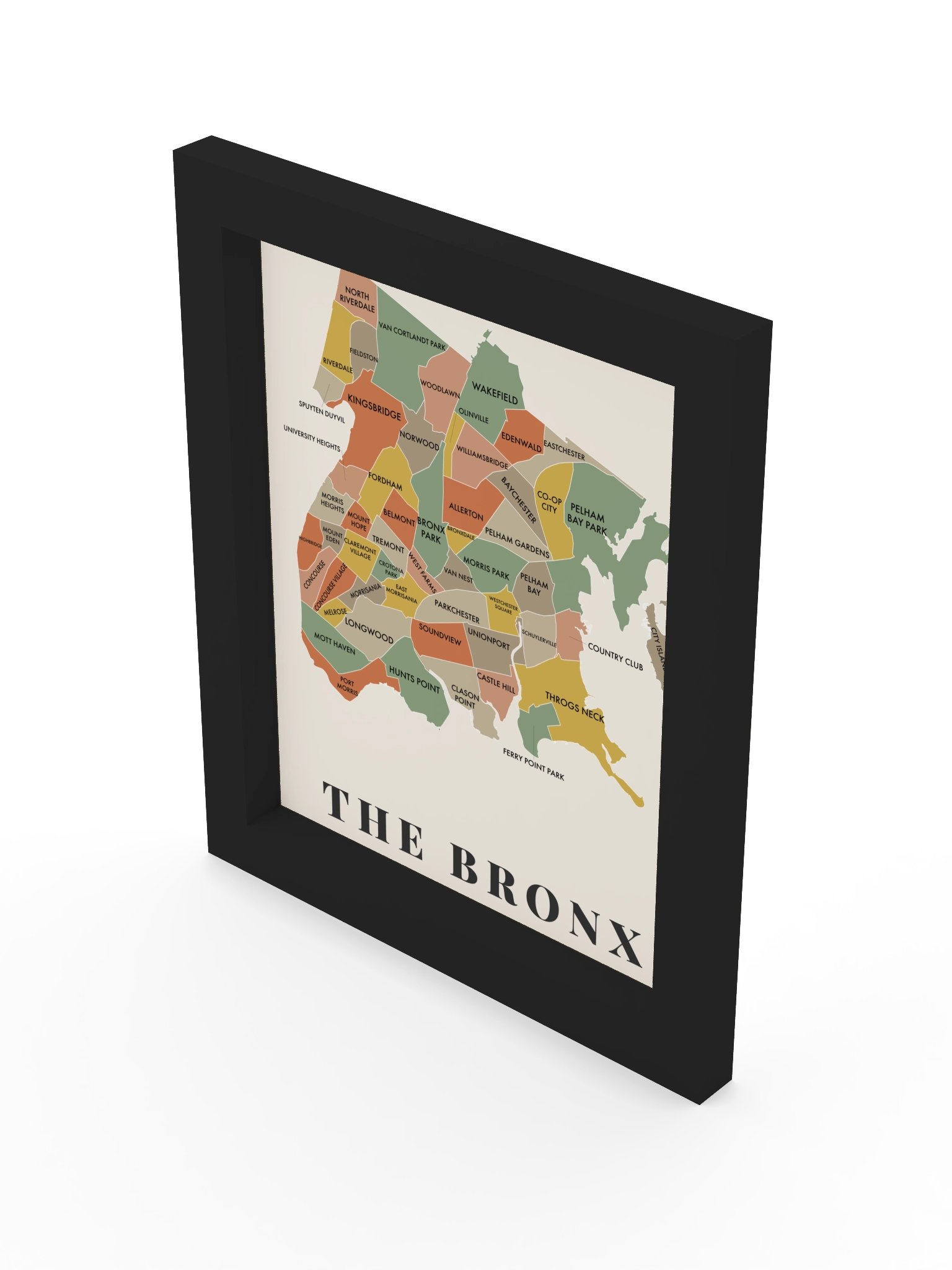 Bronx Neighborhood Map (Earth) [all] | Framed product image (4)