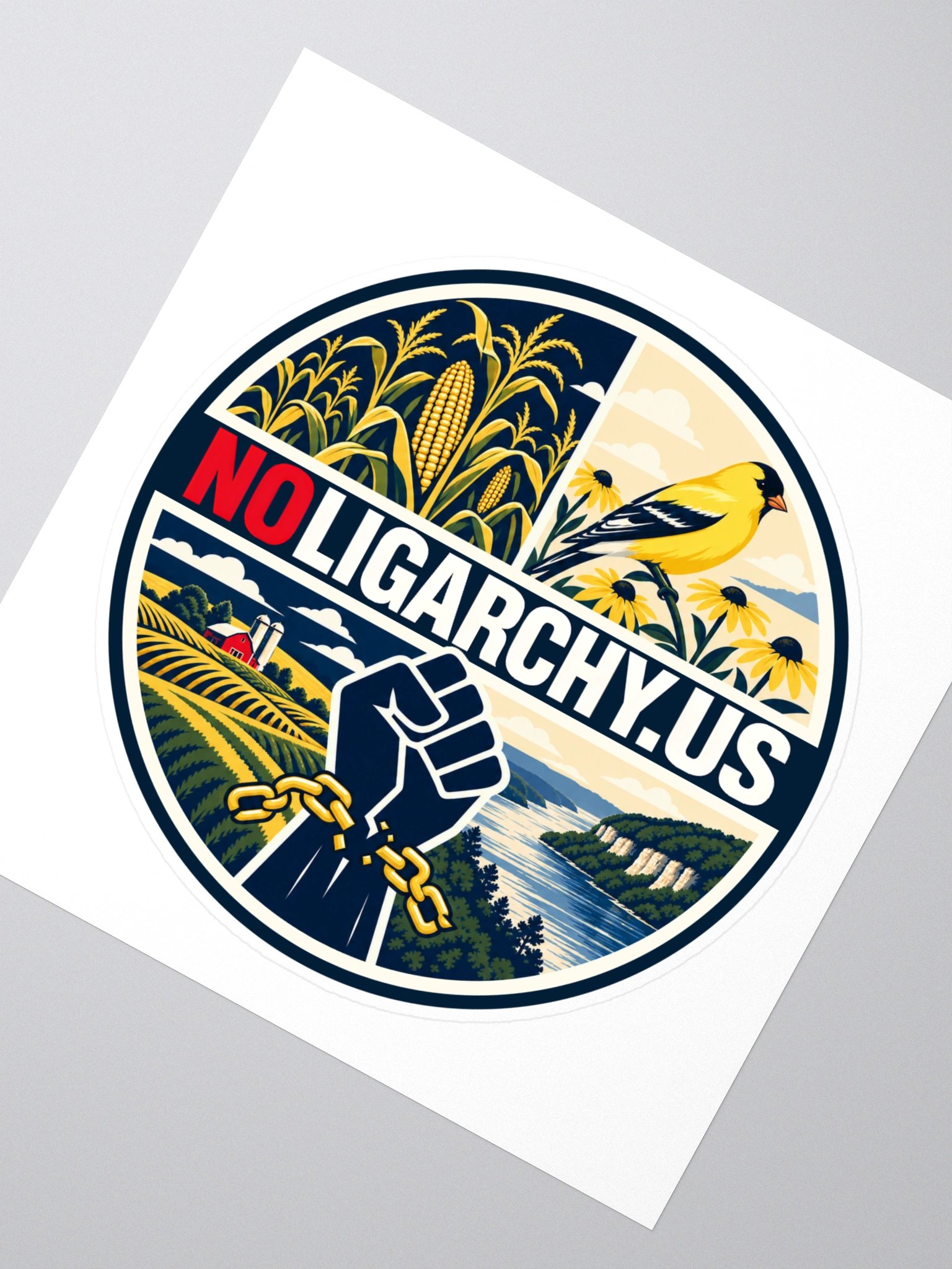 Iowa NOLIGARCHY.US sticker product image (2)